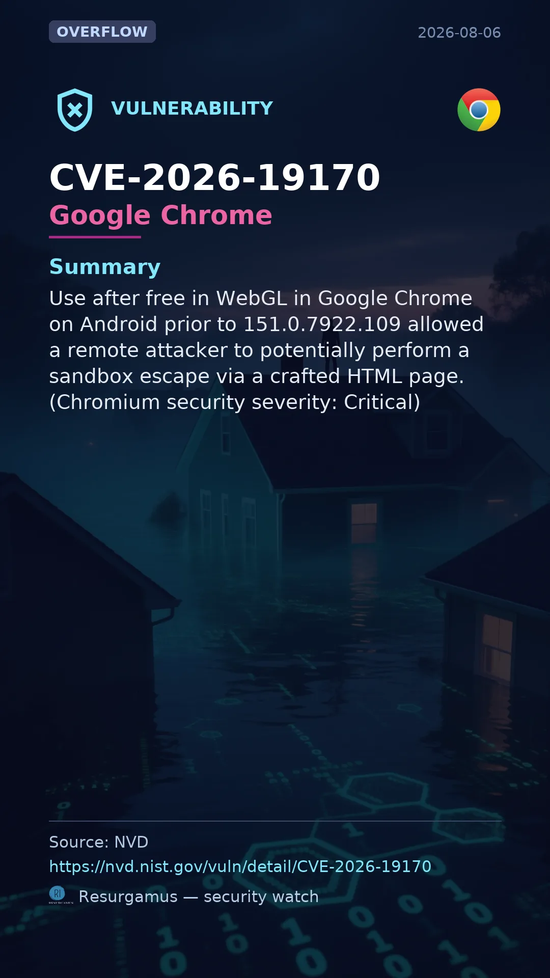 CVE-2026-19170 Google Chrome Vulnerability