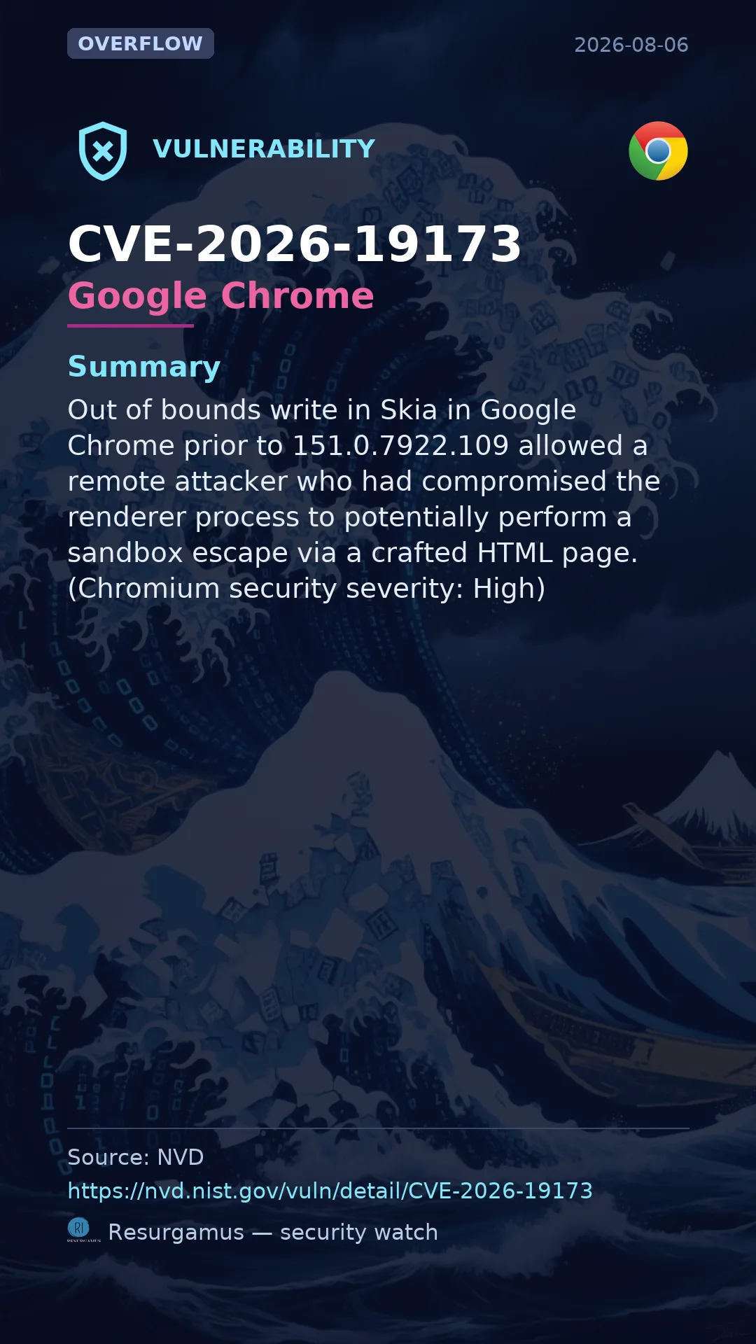 CVE-2026-19173 Google Chrome Vulnerability