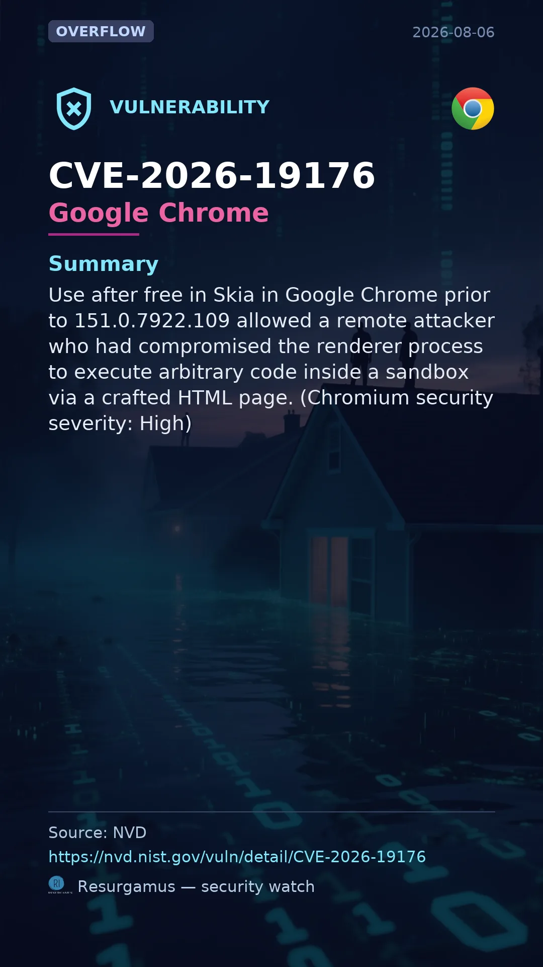 CVE-2026-19176 Google Chrome Vulnerability