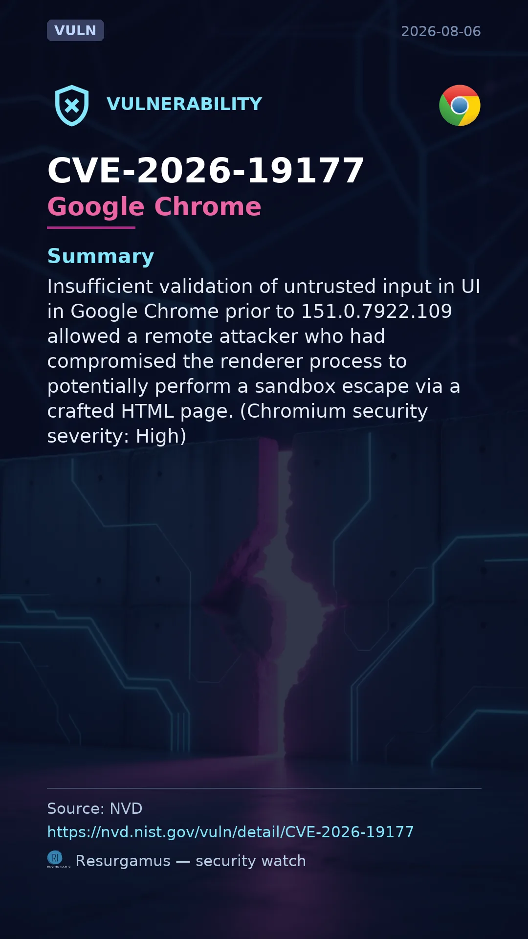CVE-2026-19177 Google Chrome Vulnerability