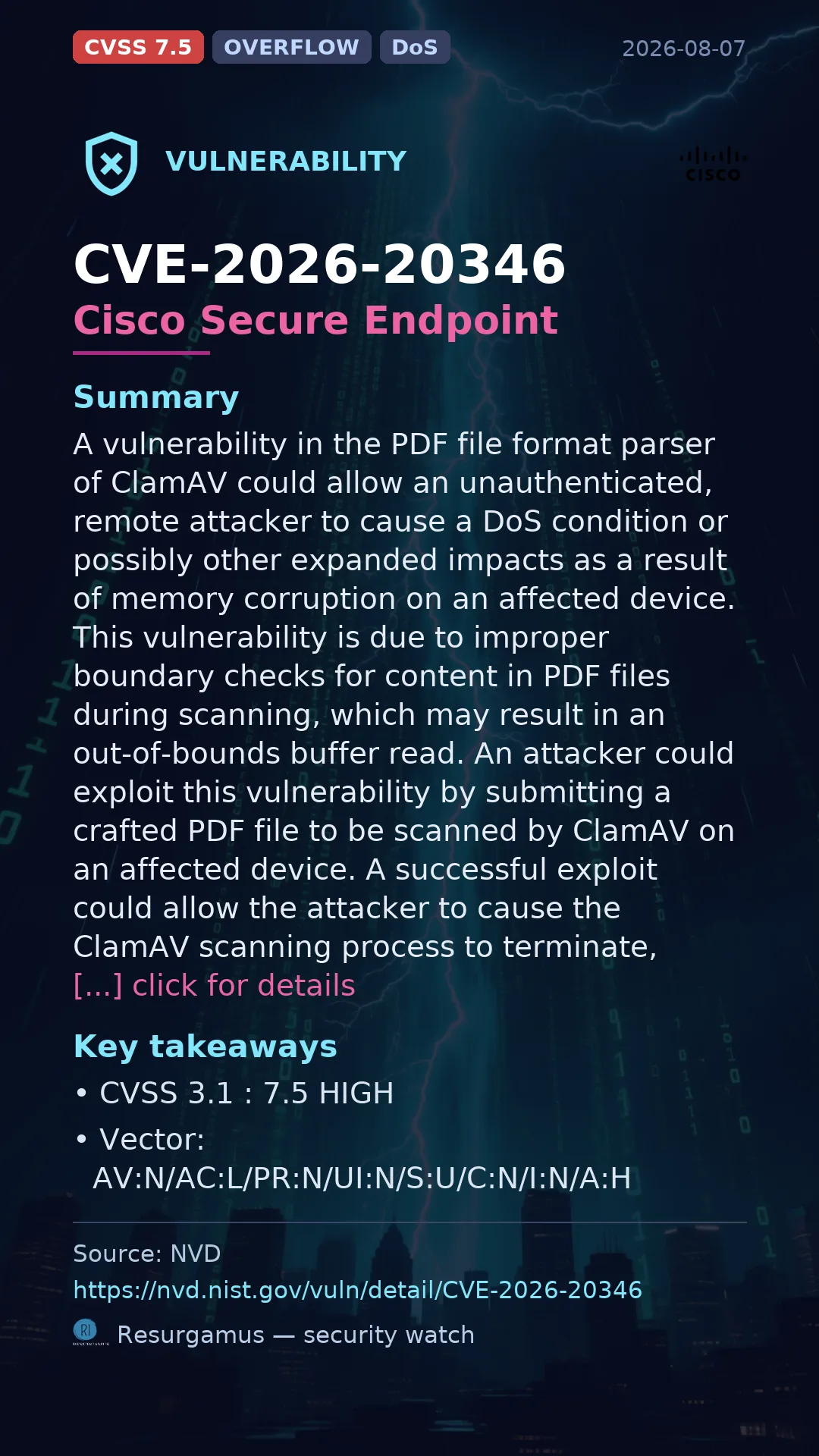 CVE-2026-20346 Cisco Secure Endpoint Vulnerability
