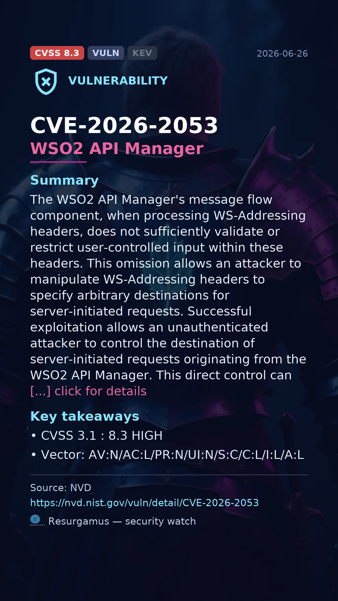 CVE-2026-2053 WSO2 API Manager Vulnerability