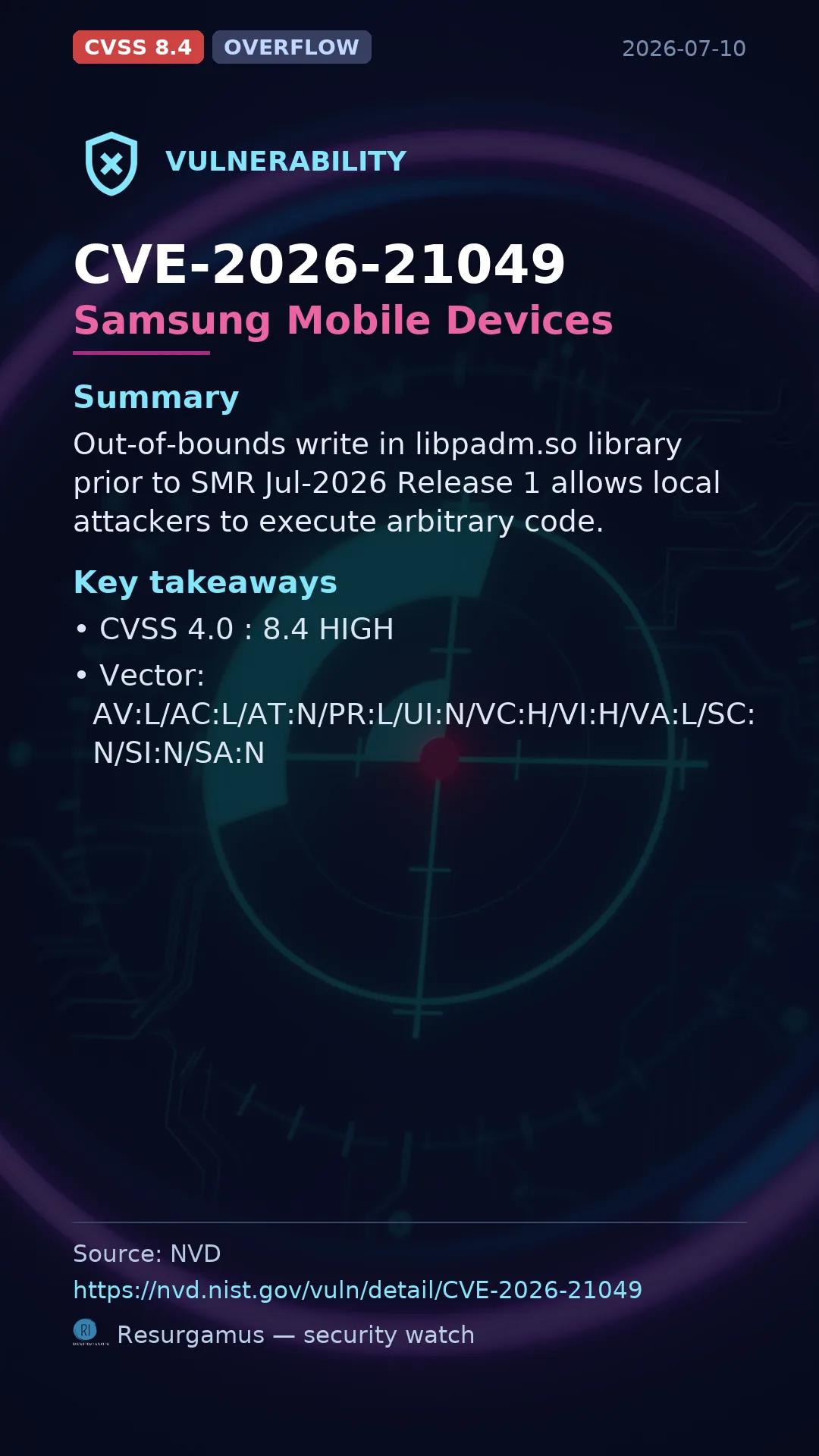 CVE-2026-21049 Samsung Mobile Devices Vulnerability