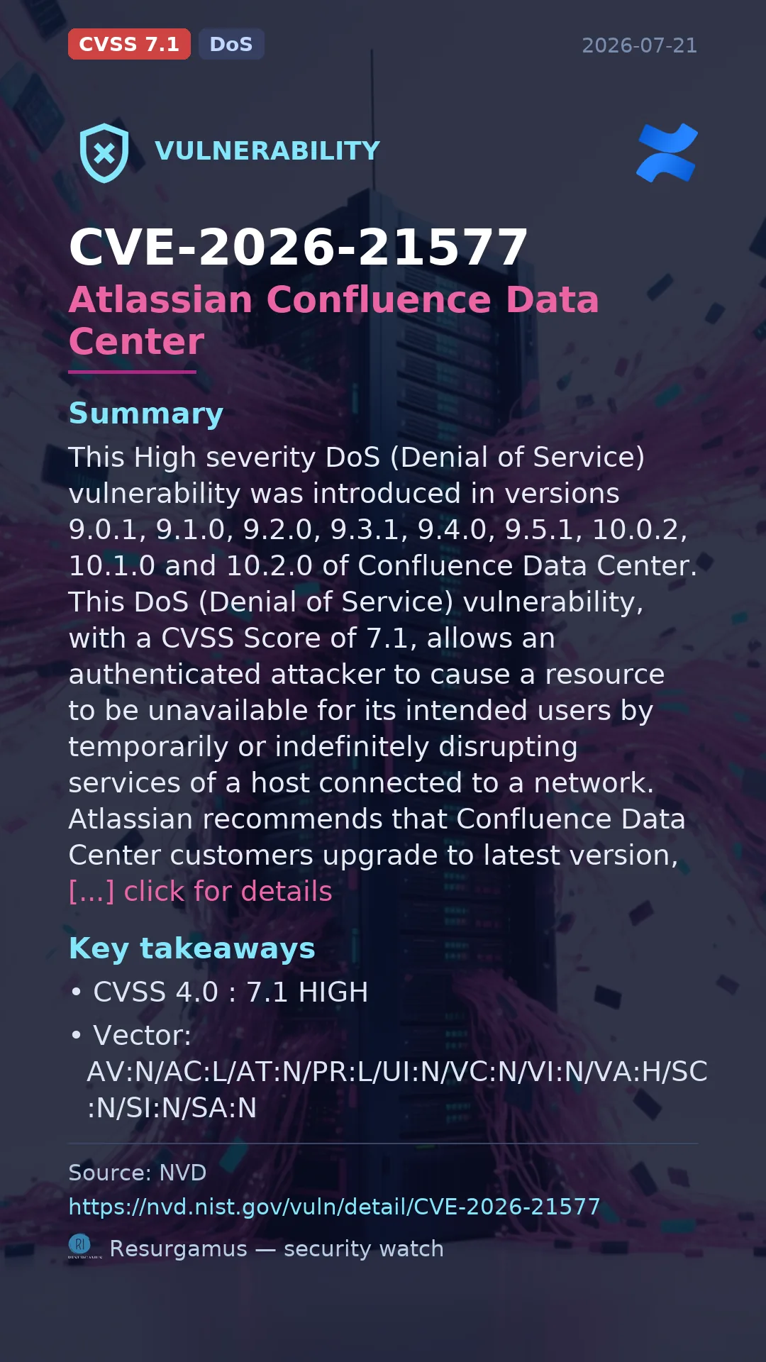 CVE-2026-21577 Atlassian Confluence Data Center Vulnerability