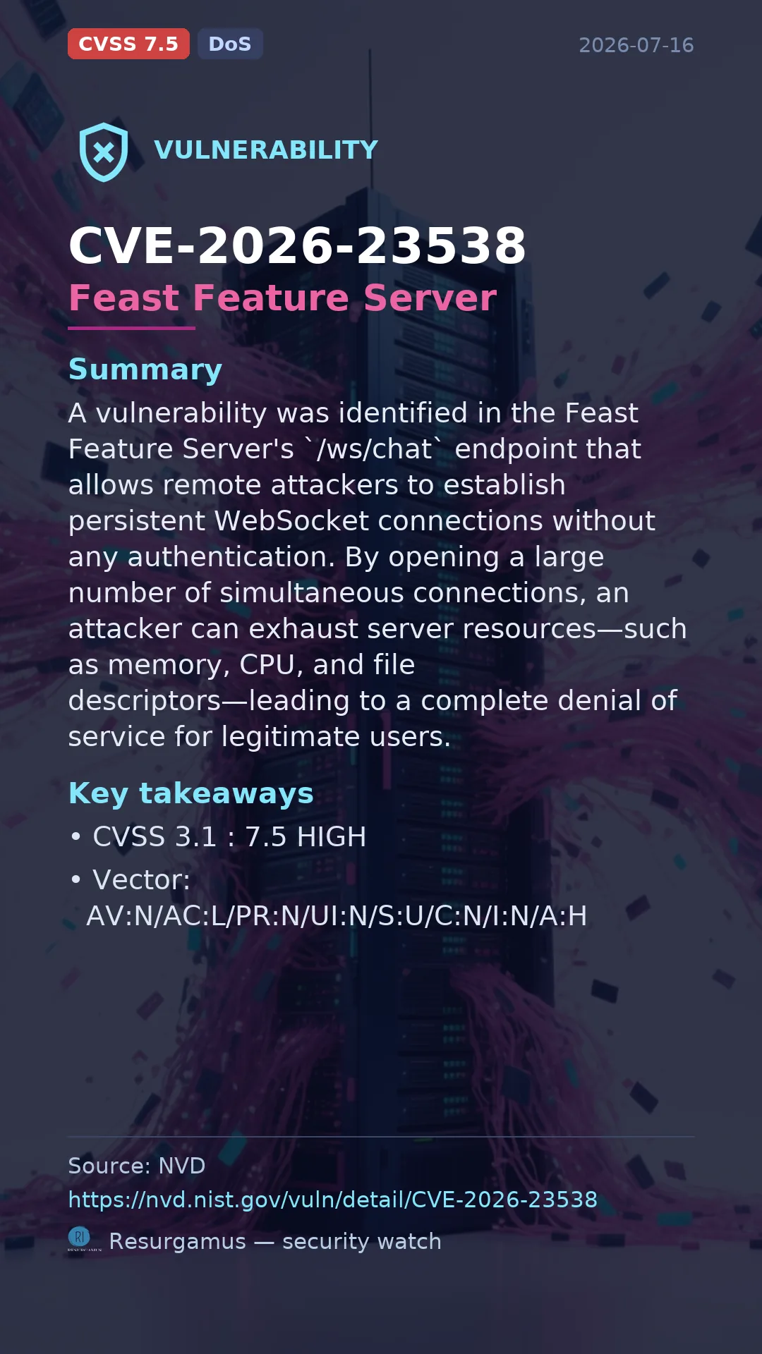 CVE-2026-23538 Feast Feature Server Vulnerability