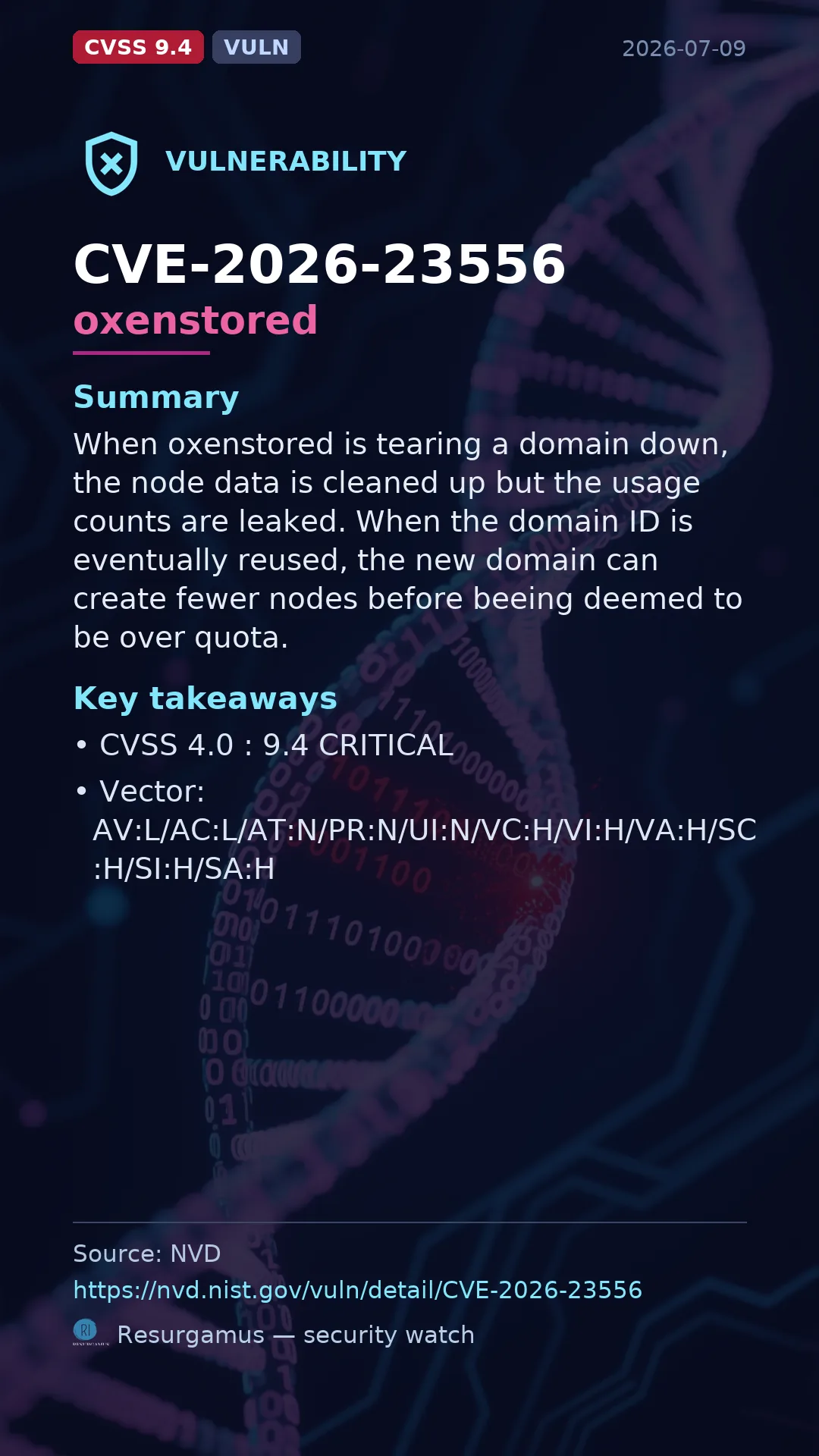 CVE-2026-23556 oxenstored Vulnerability
