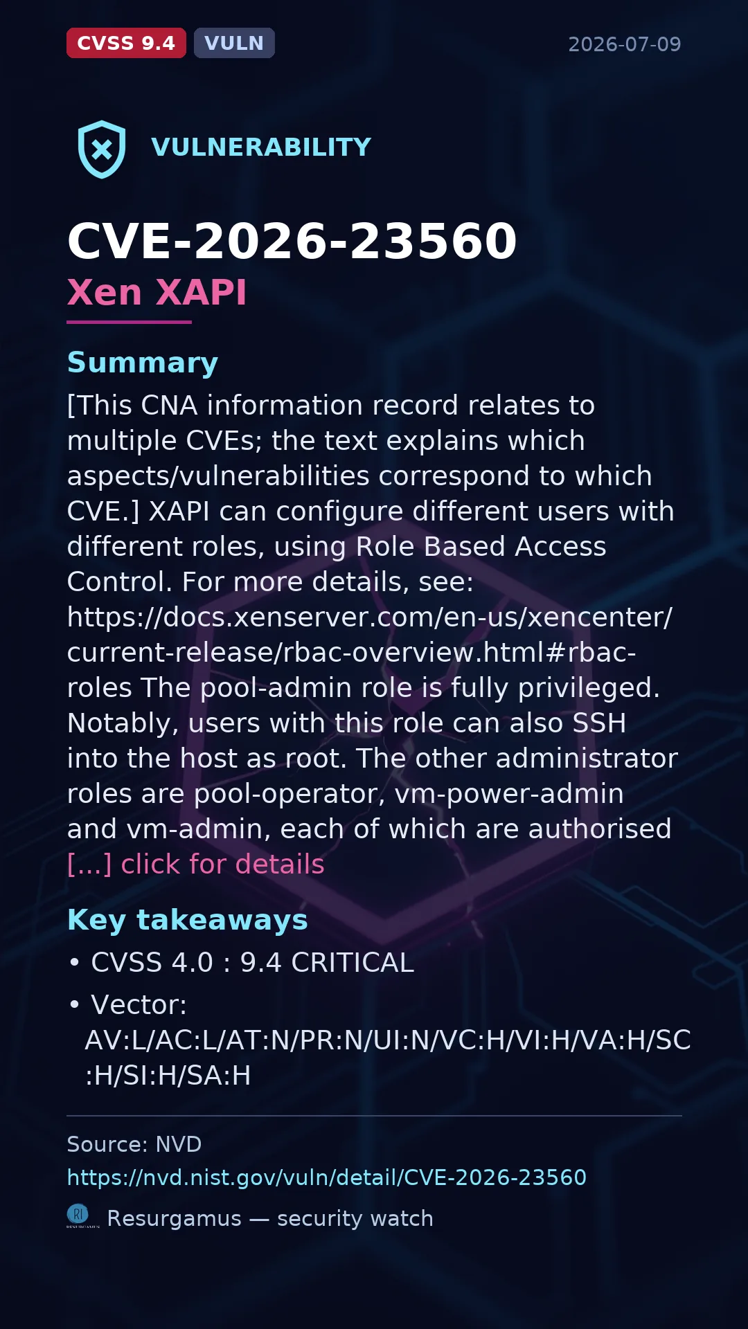 CVE-2026-23560 Xen XAPI Vulnerability