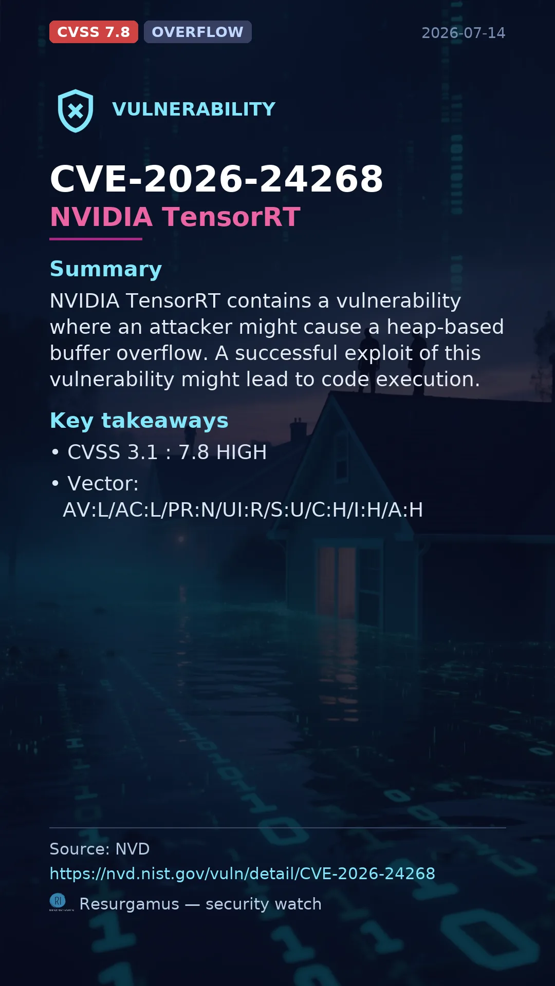 CVE-2026-24268 NVIDIA TensorRT Vulnerability