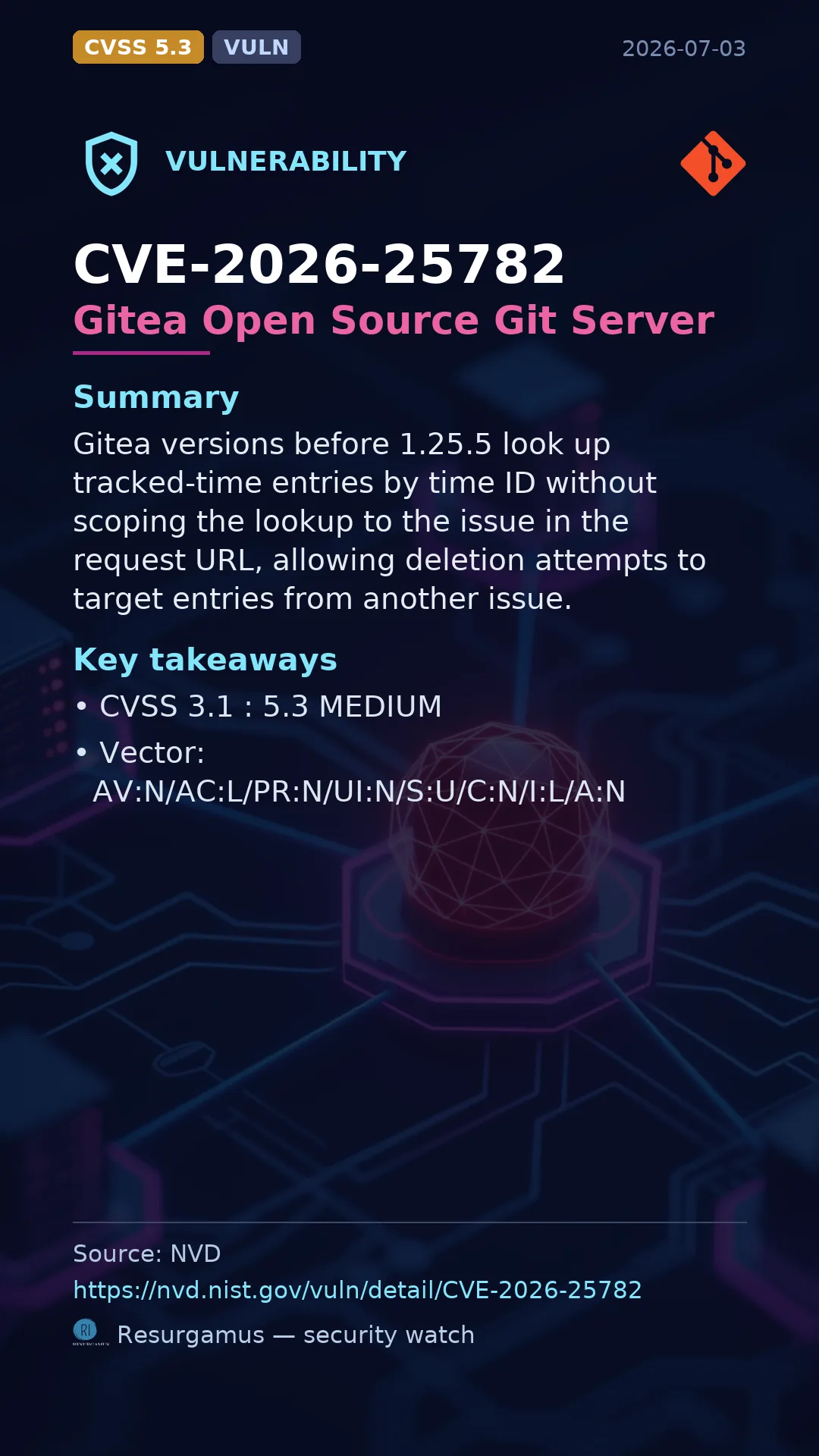 CVE-2026-25782 Gitea Open Source Git Server Vulnerability