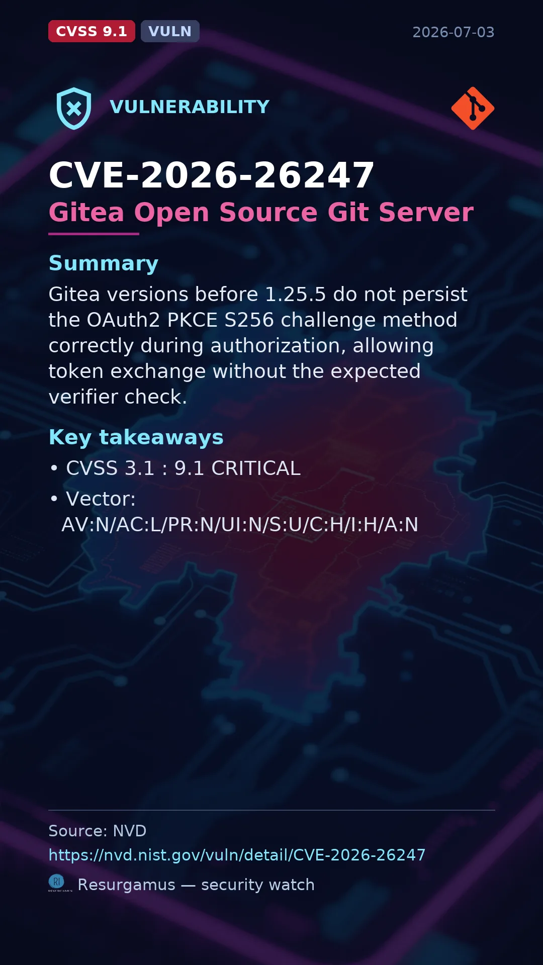 CVE-2026-26247 Gitea Open Source Git Server Vulnerability