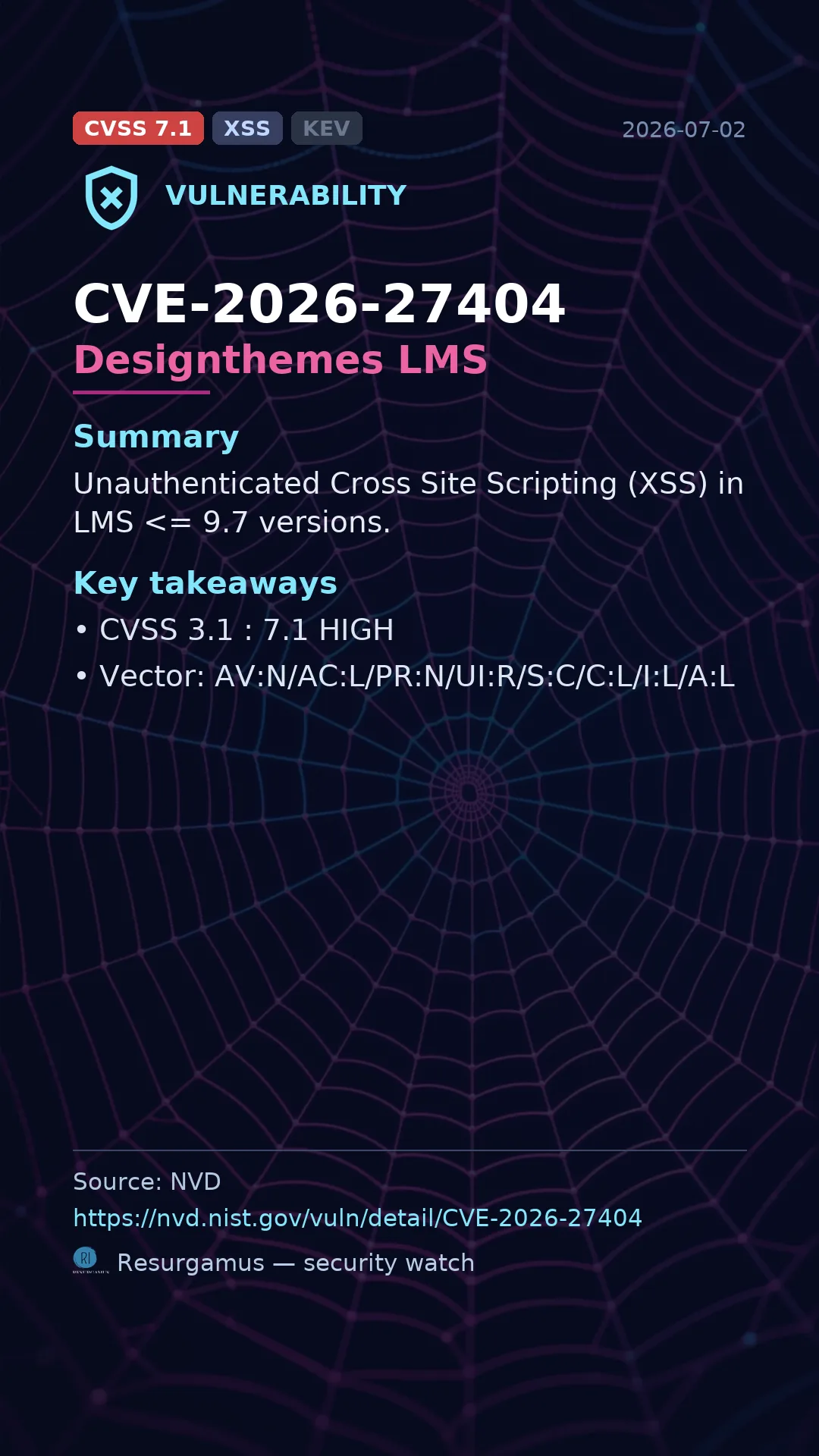 CVE-2026-27404 Designthemes LMS Vulnerability