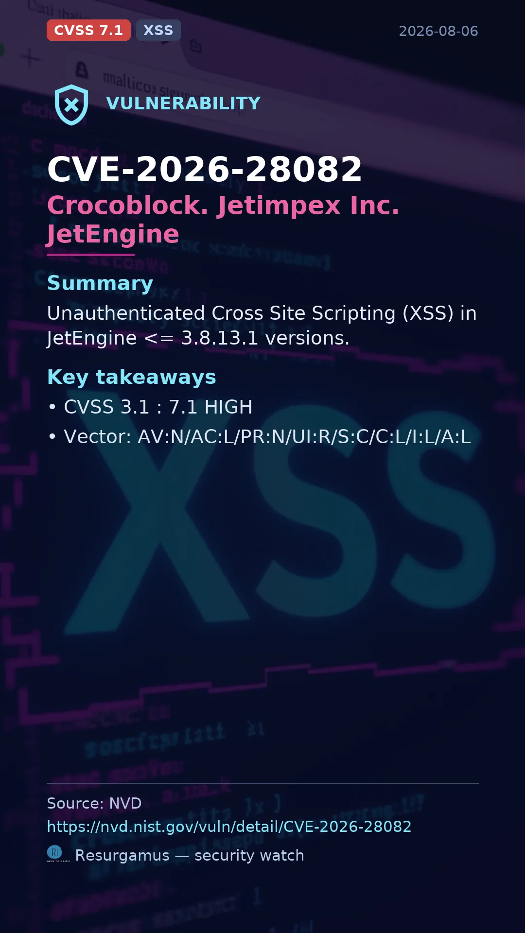 CVE-2026-28082 Crocoblock. Jetimpex Inc. JetEngine Vulnerability
