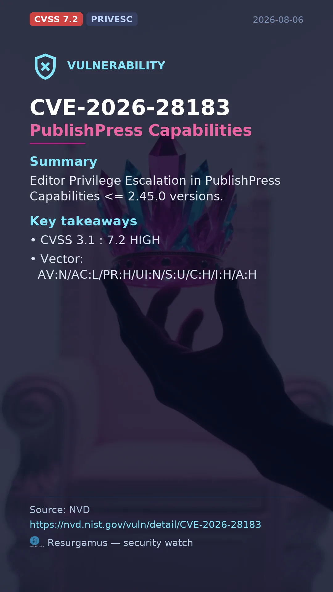CVE-2026-28183 PublishPress Capabilities Vulnerability