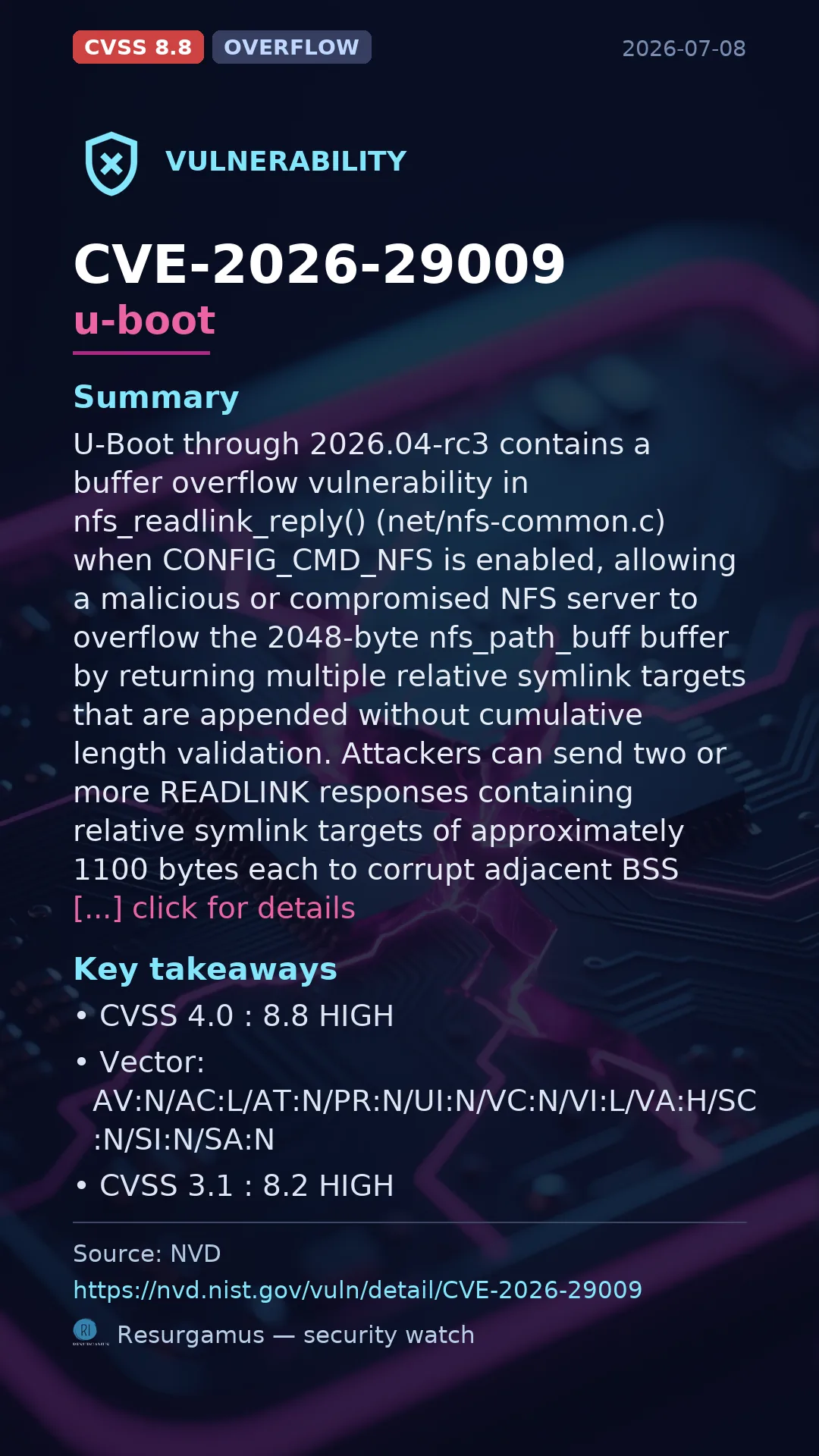 CVE-2026-29009 u-boot Vulnerability