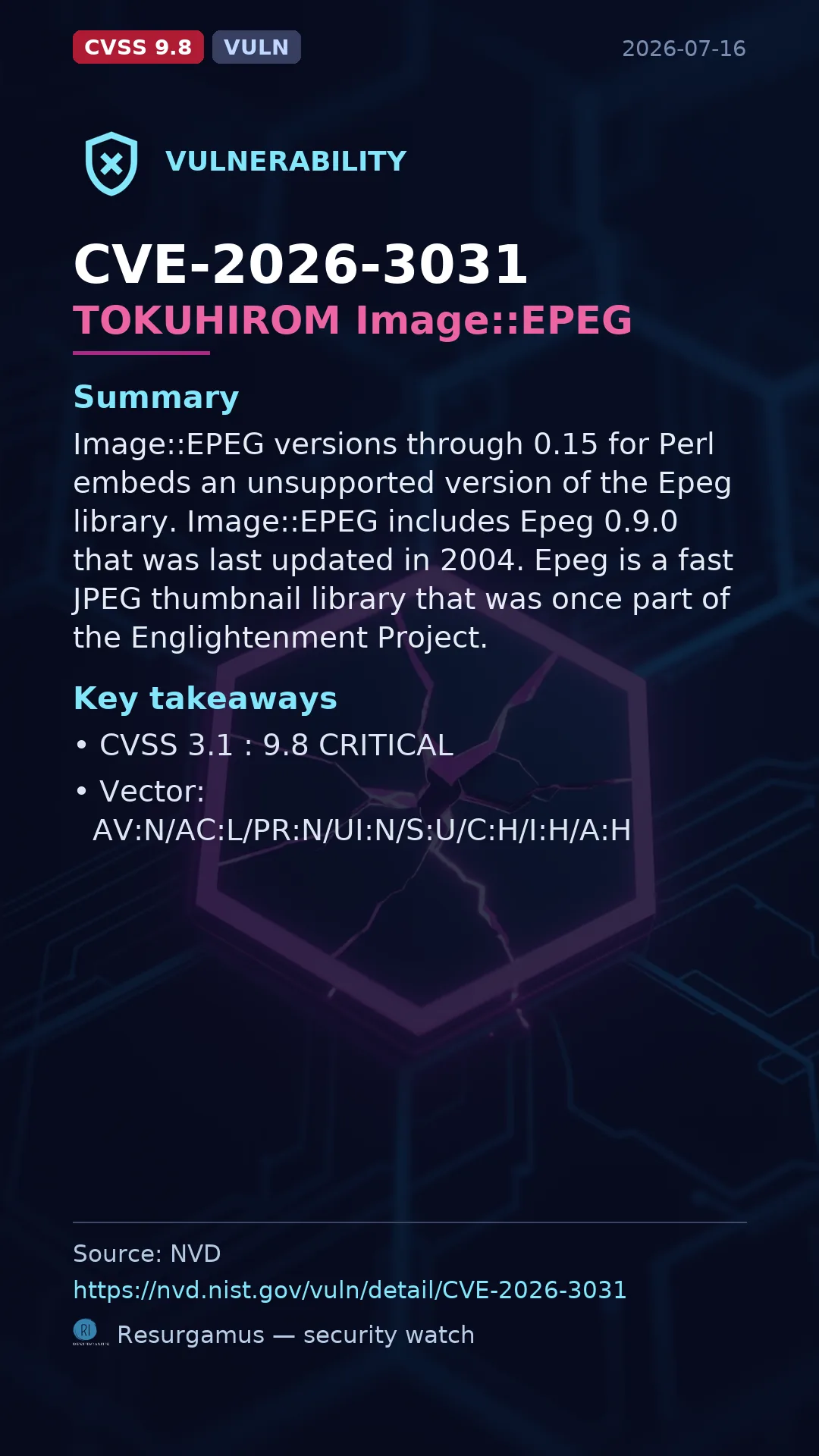 CVE-2026-3031 TOKUHIROM Image::EPEG Vulnerability