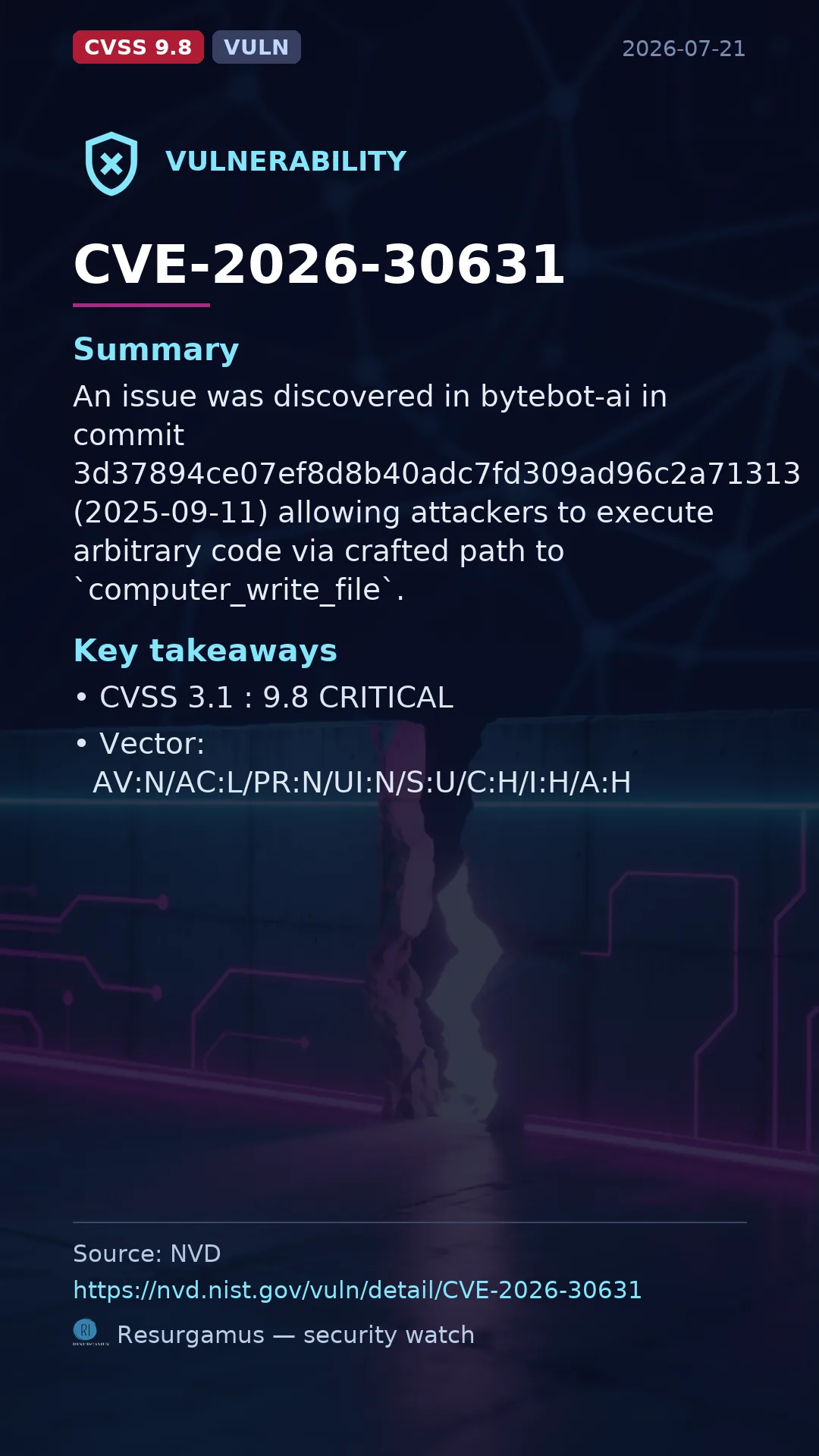 CVE-2026-30631  Vulnerability