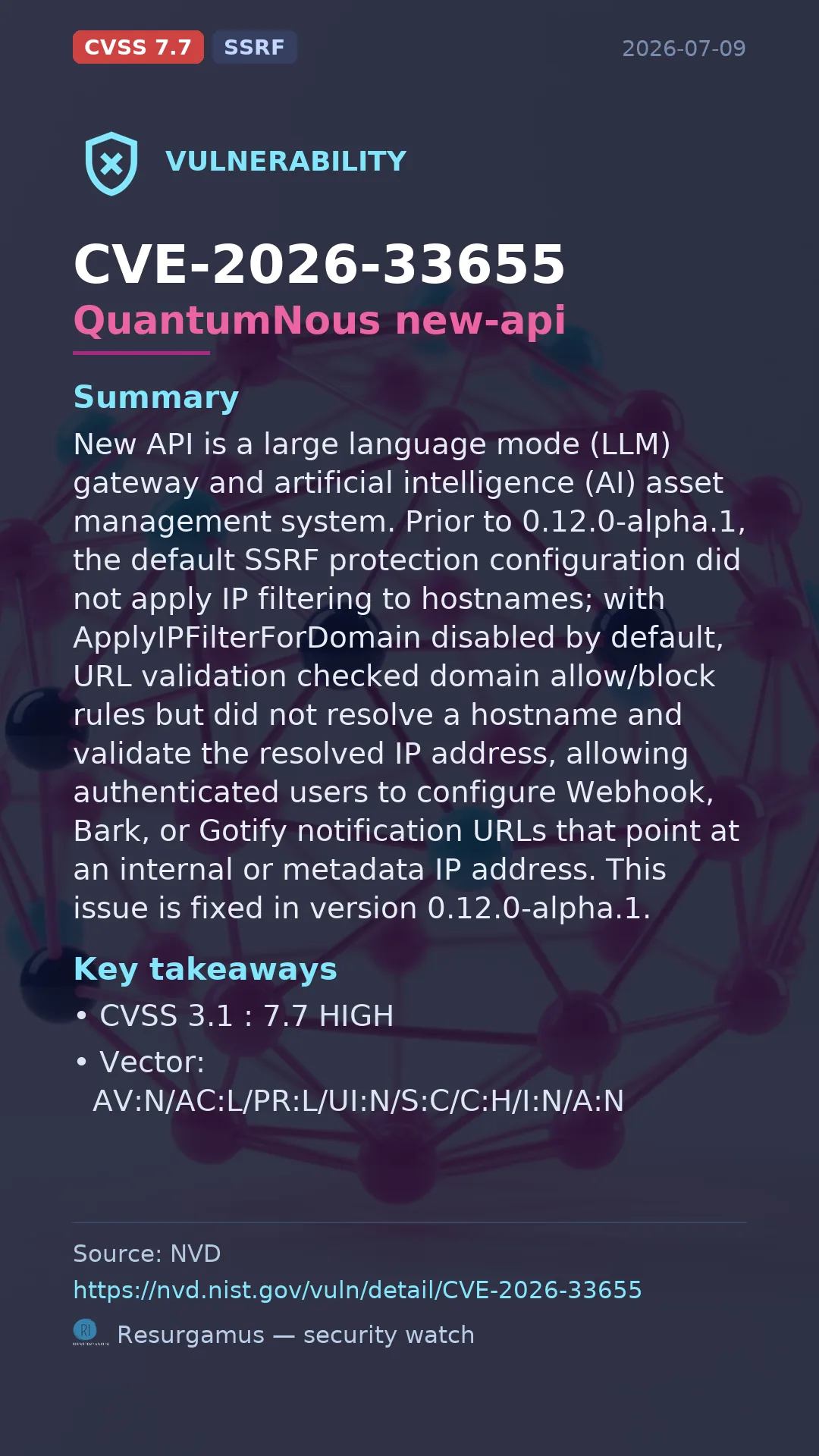 CVE-2026-33655 QuantumNous new-api Vulnerability