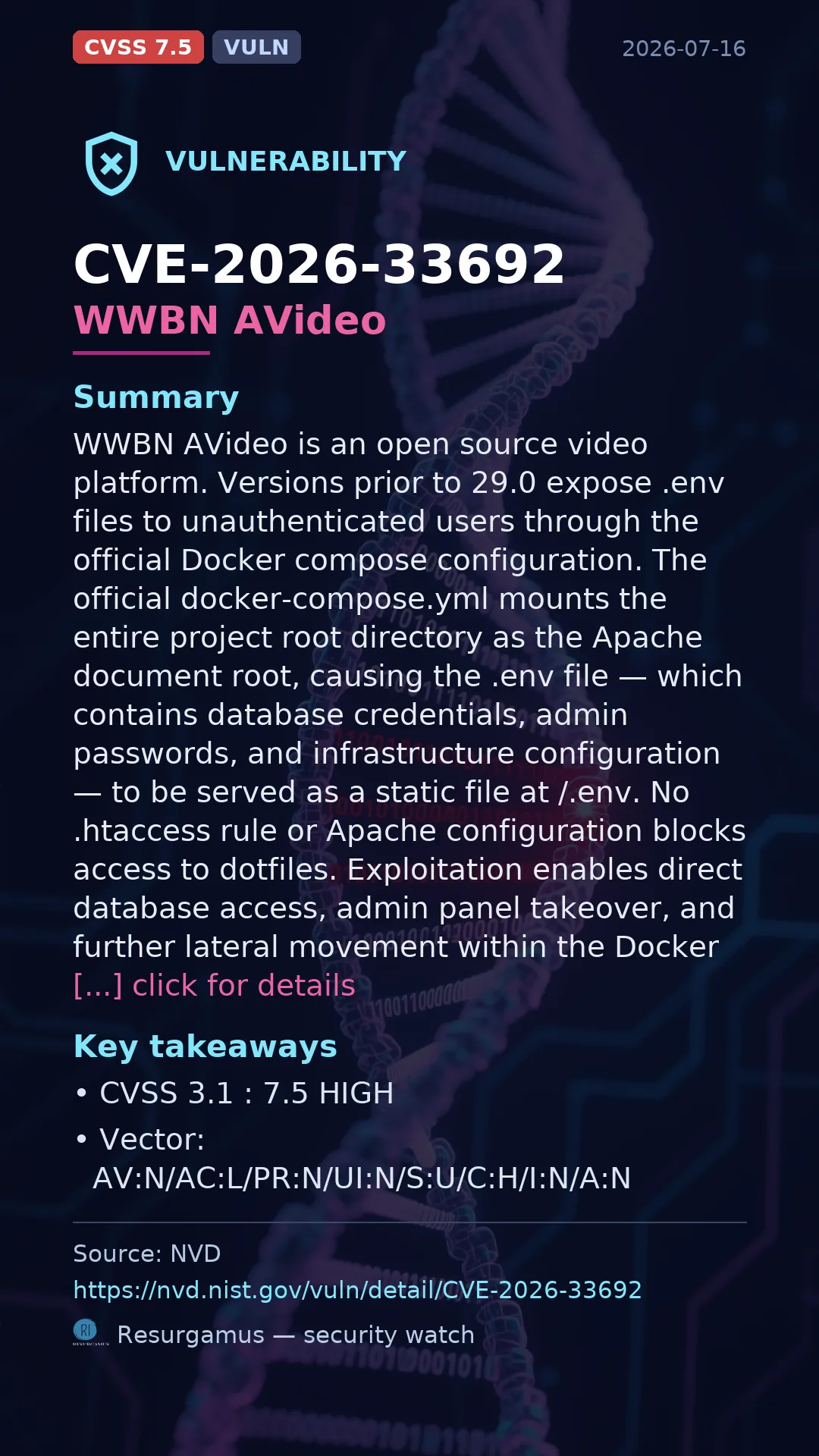 CVE-2026-33692 WWBN AVideo Vulnerability
