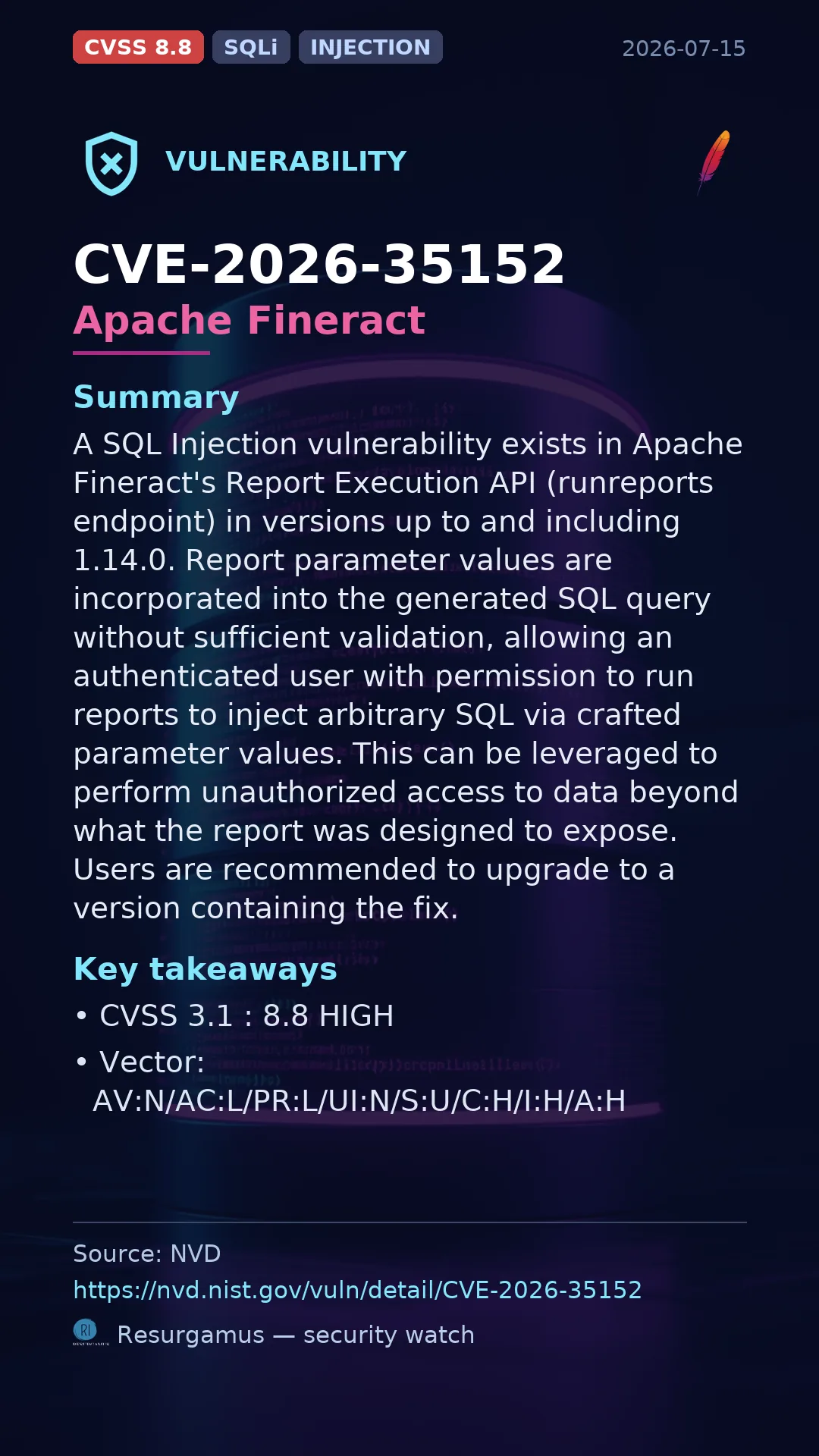 CVE-2026-35152 Apache Fineract Vulnerability