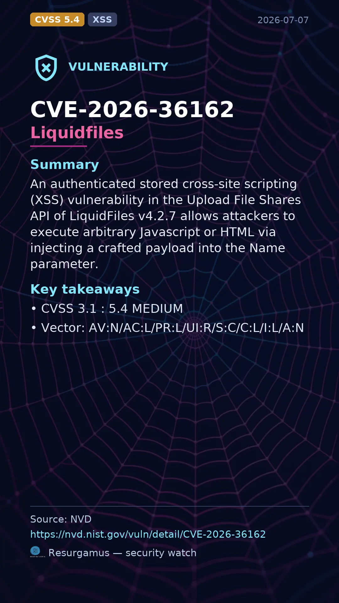 CVE-2026-36162 Liquidfiles Vulnerability