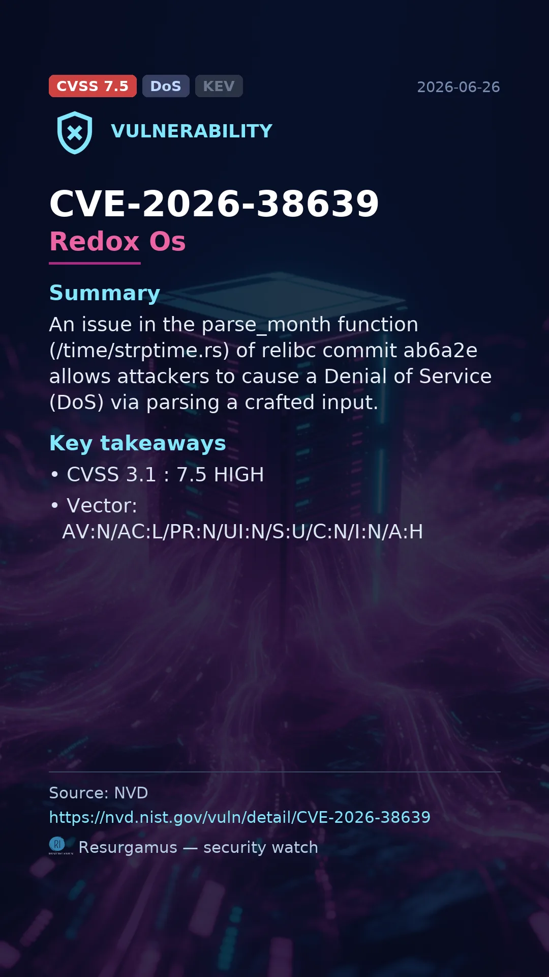 CVE-2026-38639 Redox Os Vulnerability