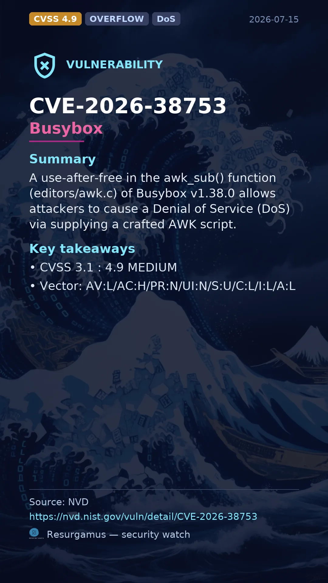 CVE-2026-38753 Busybox Vulnerability