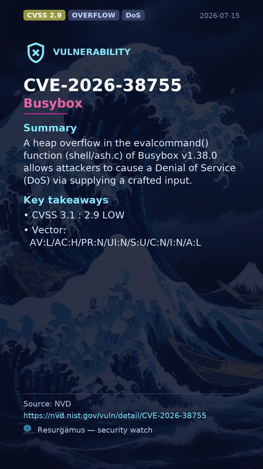 CVE-2026-38755 Busybox Vulnerability