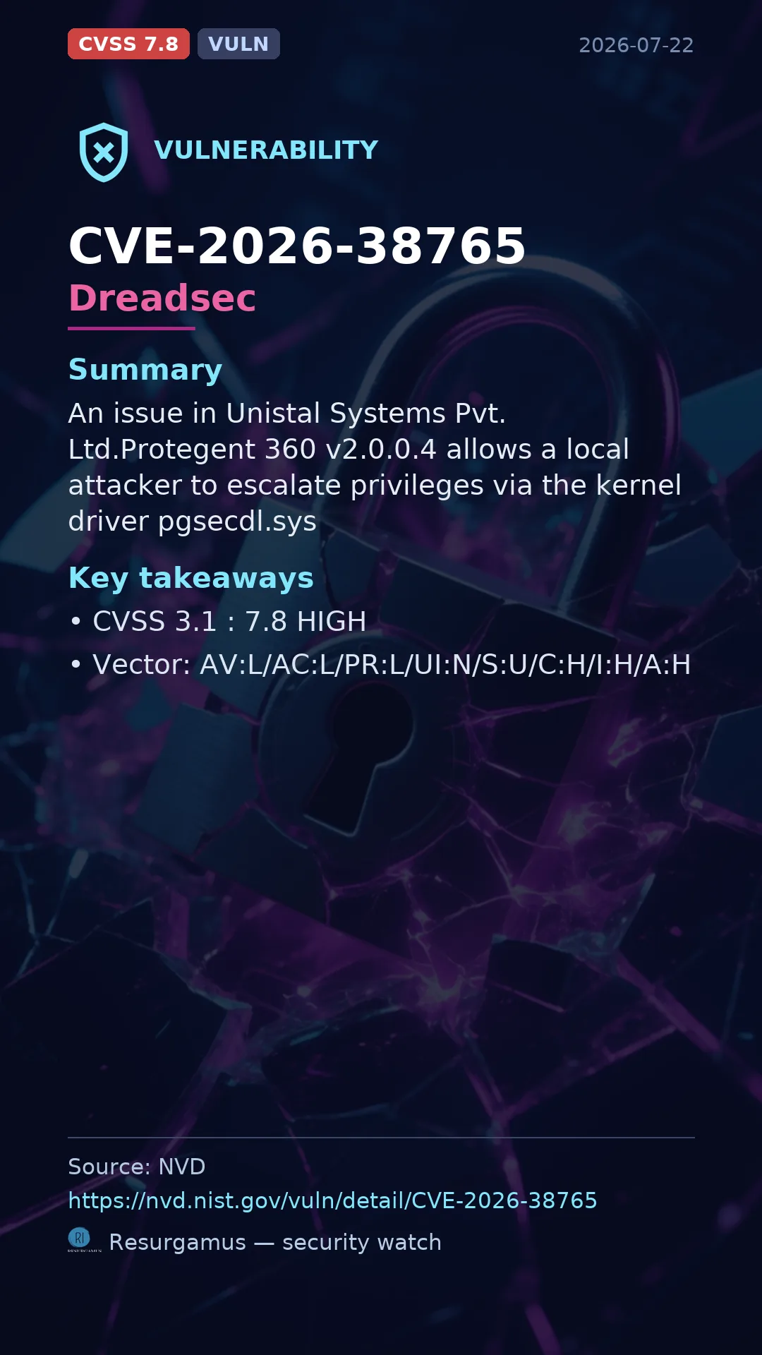 CVE-2026-38765 Dreadsec Vulnerability