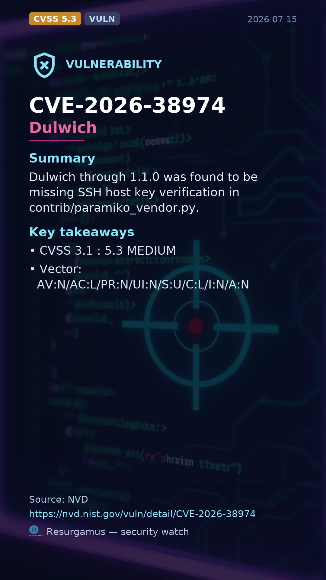 CVE-2026-38974 Dulwich Vulnerability