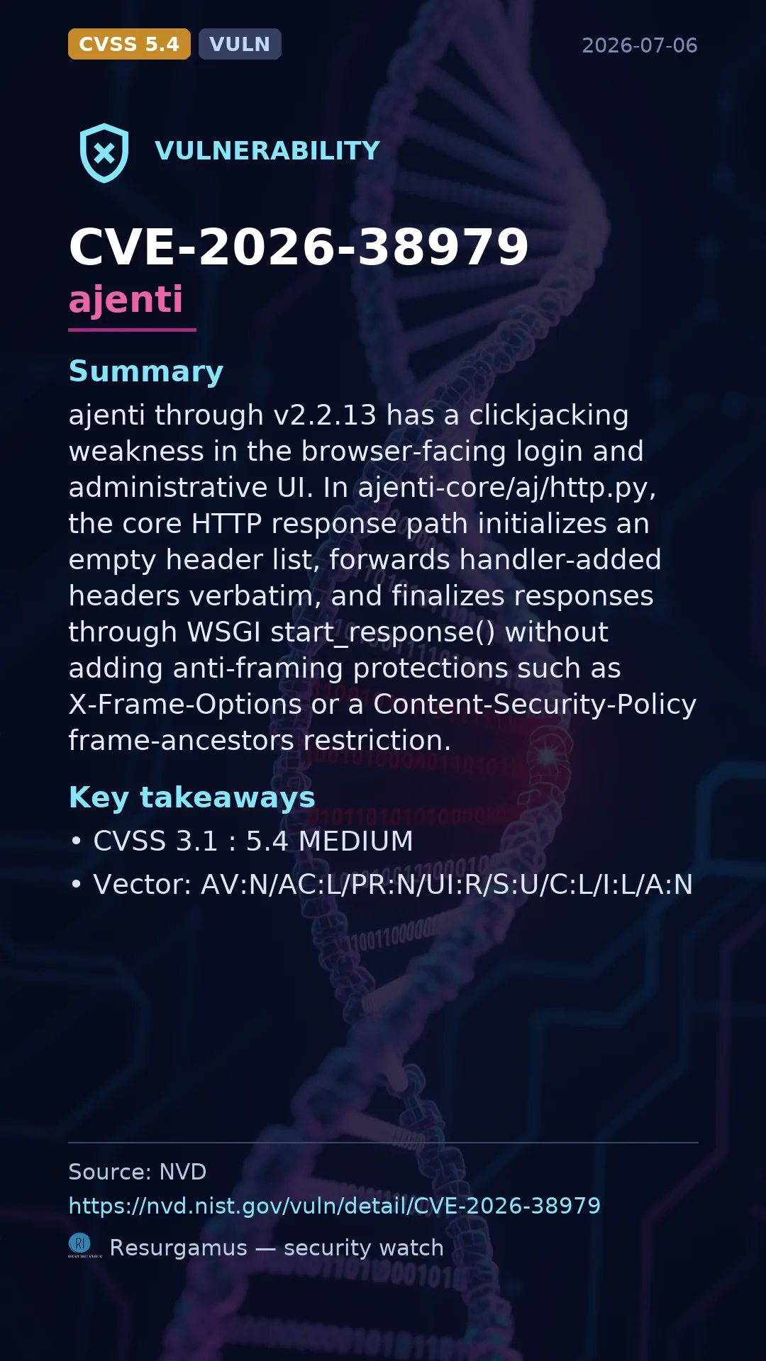 CVE-2026-38979 ajenti Vulnerability