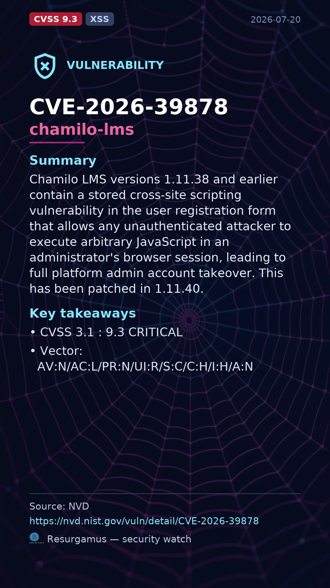 CVE-2026-39878 chamilo-lms Vulnerability