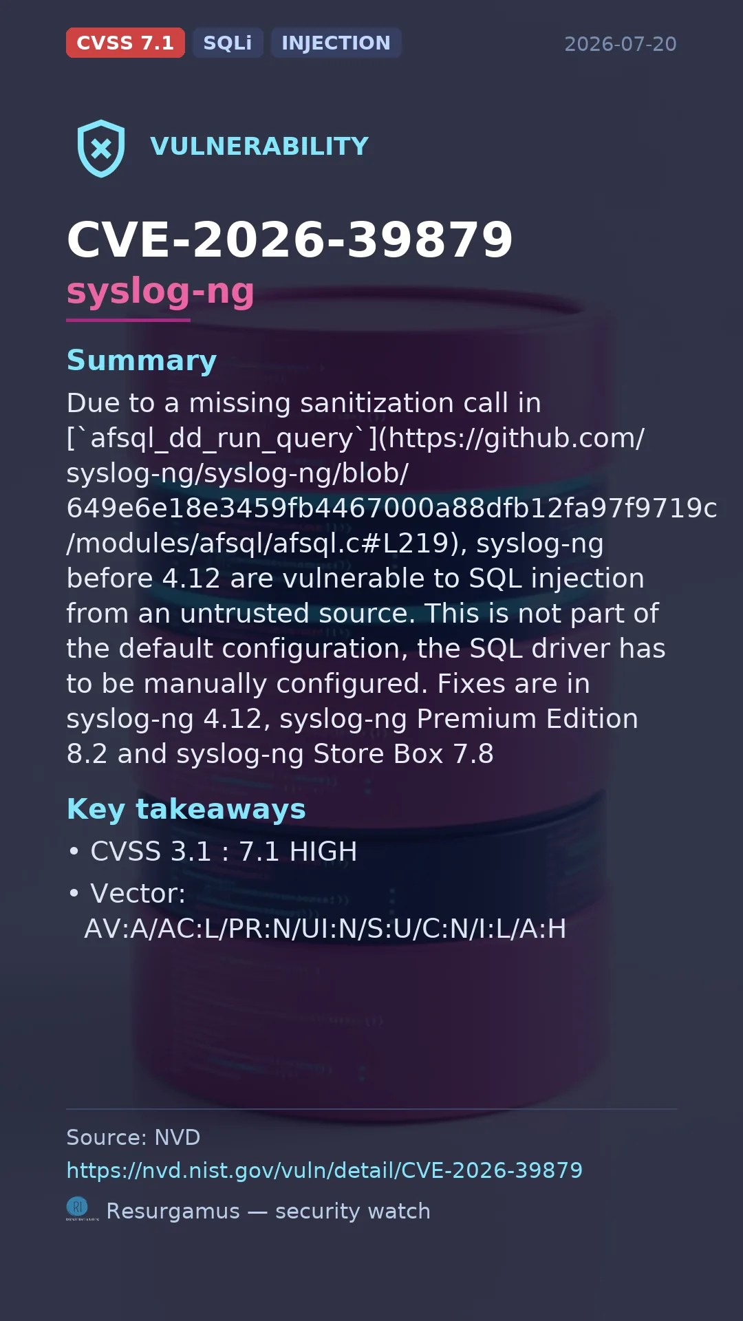 CVE-2026-39879 syslog-ng Vulnerability
