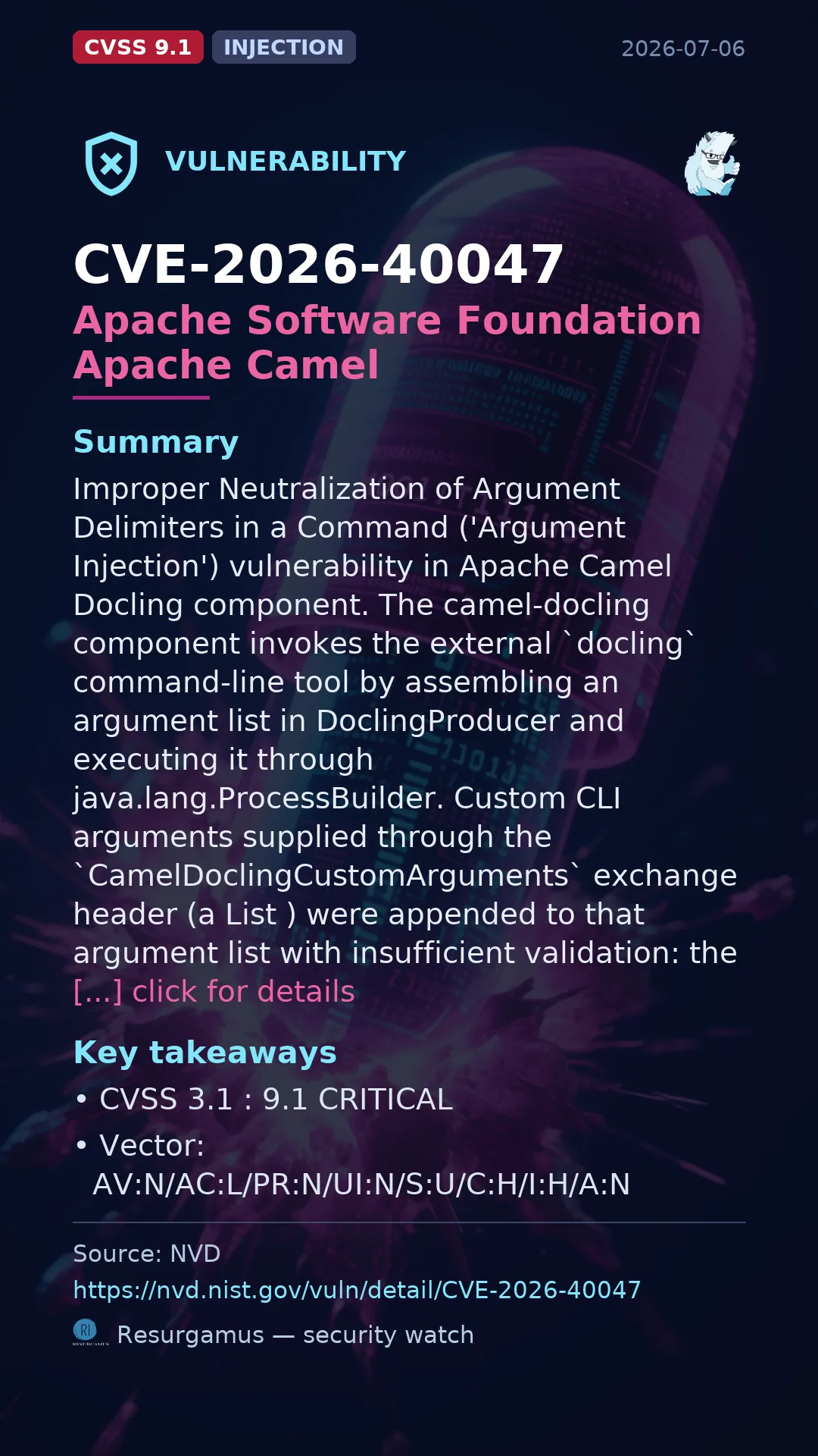 CVE-2026-40047 Apache Software Foundation Apache Camel Vulnerability