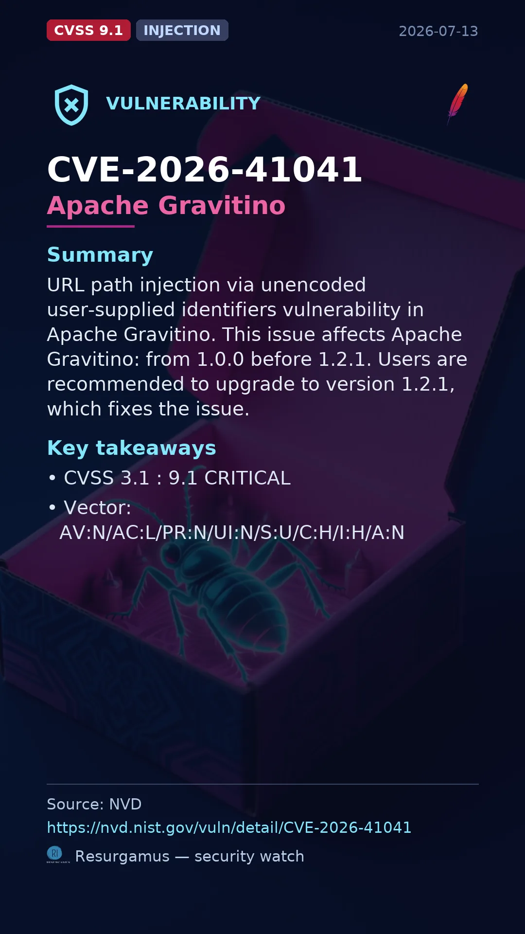 CVE-2026-41041 Apache Gravitino Vulnerability