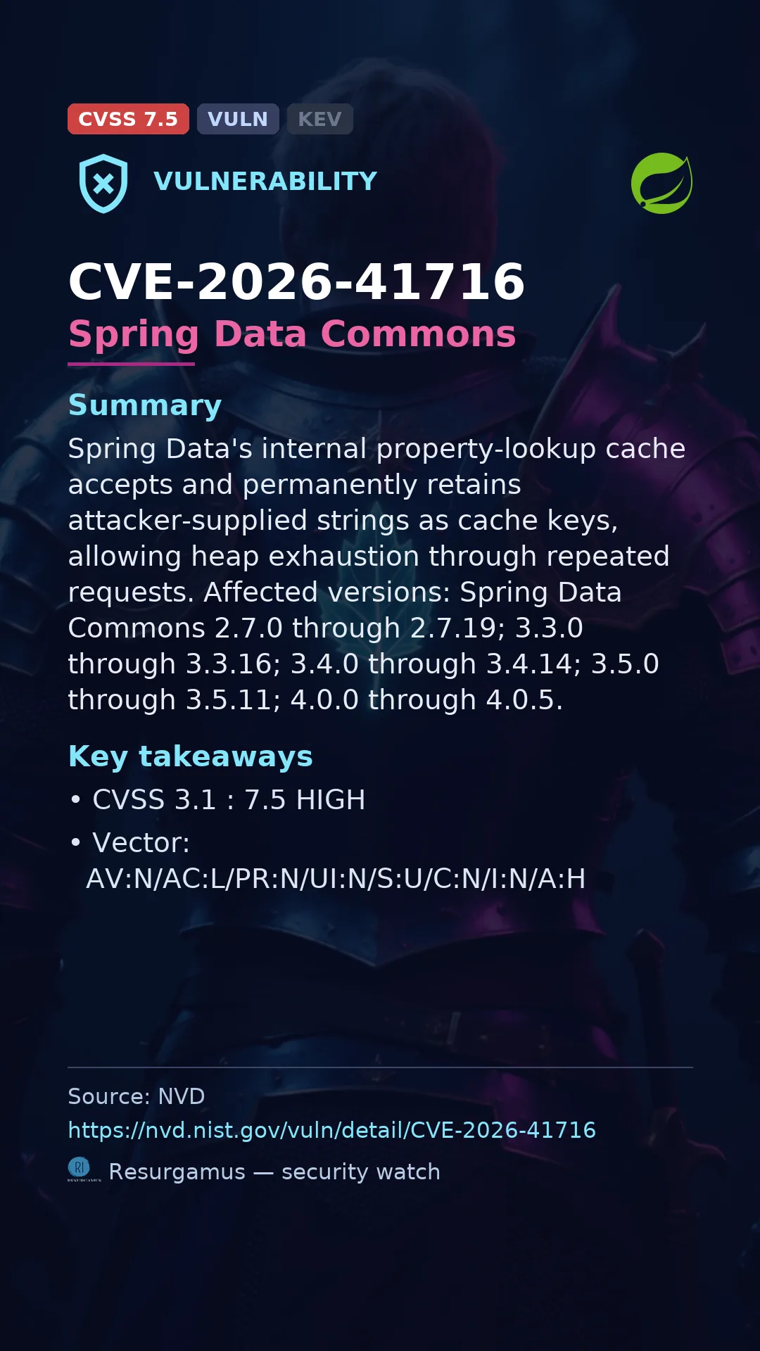 CVE-2026-41716 Spring Data Commons Vulnerability