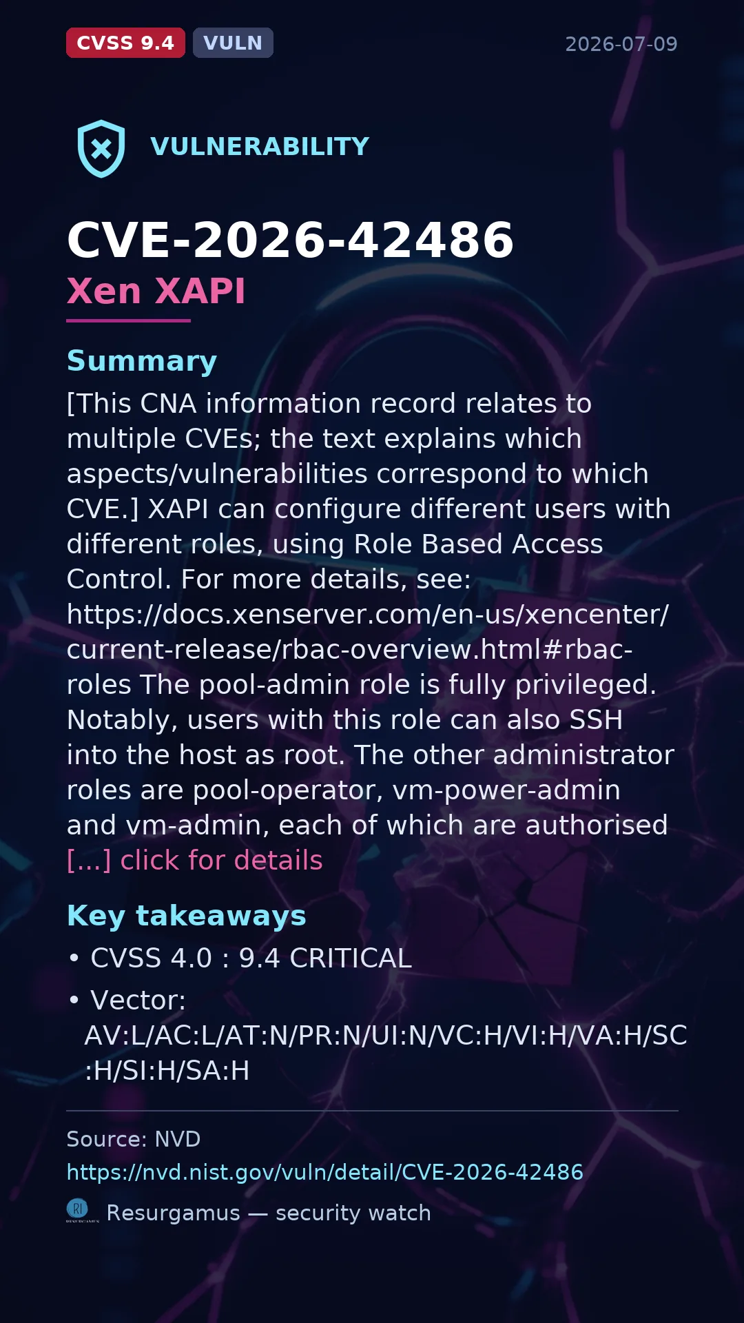 CVE-2026-42486 Xen XAPI Vulnerability