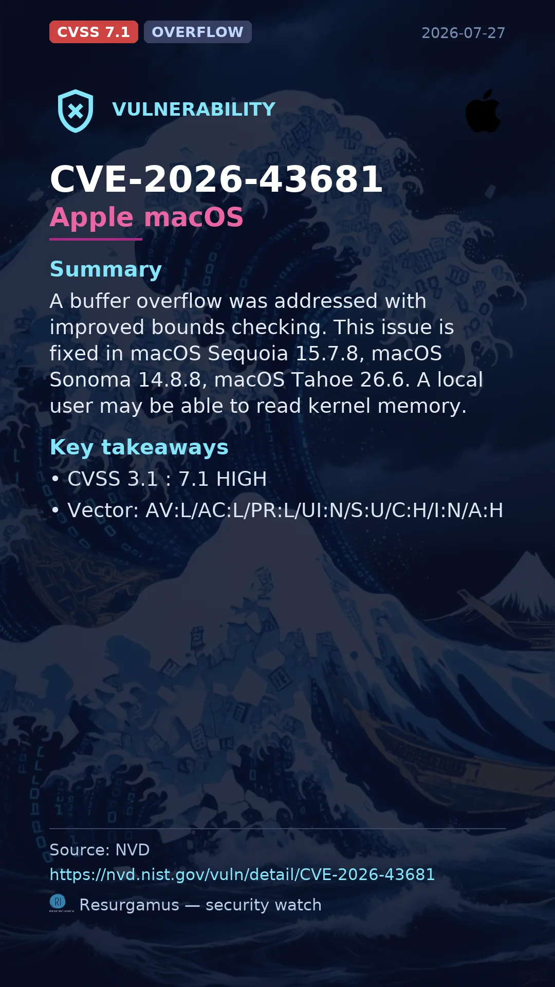 CVE-2026-43681 Apple macOS Vulnerability