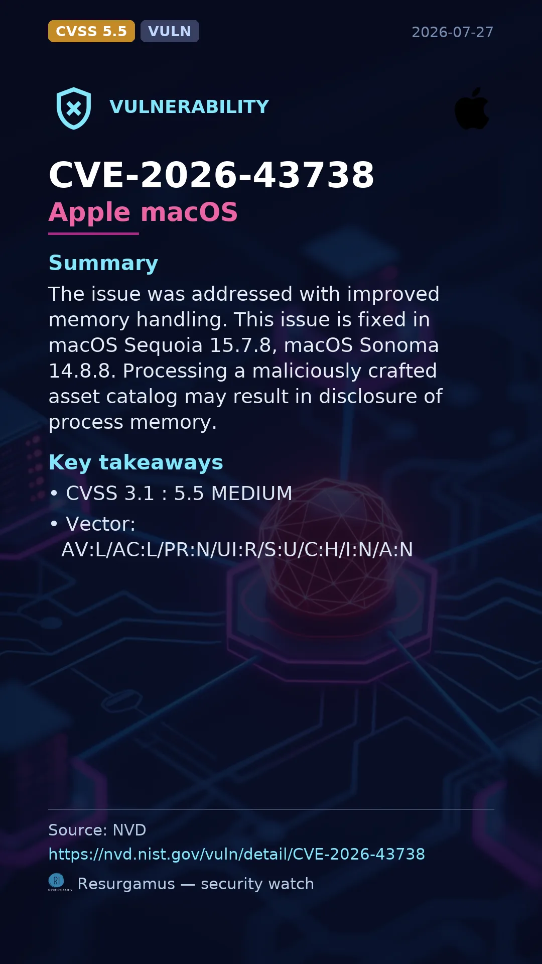 CVE-2026-43738 Apple macOS Vulnerability