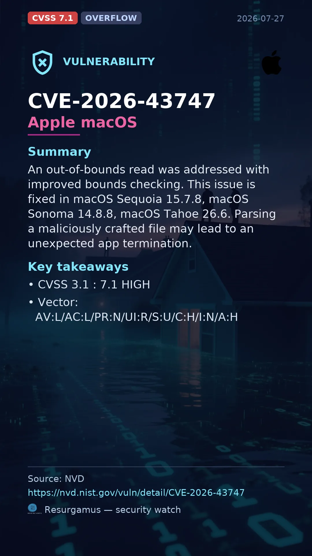 CVE-2026-43747 Apple macOS Vulnerability