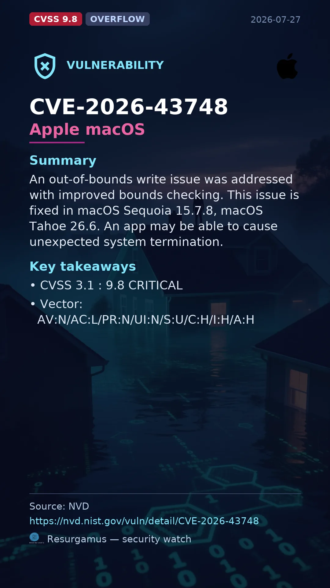 CVE-2026-43748 Apple macOS Vulnerability