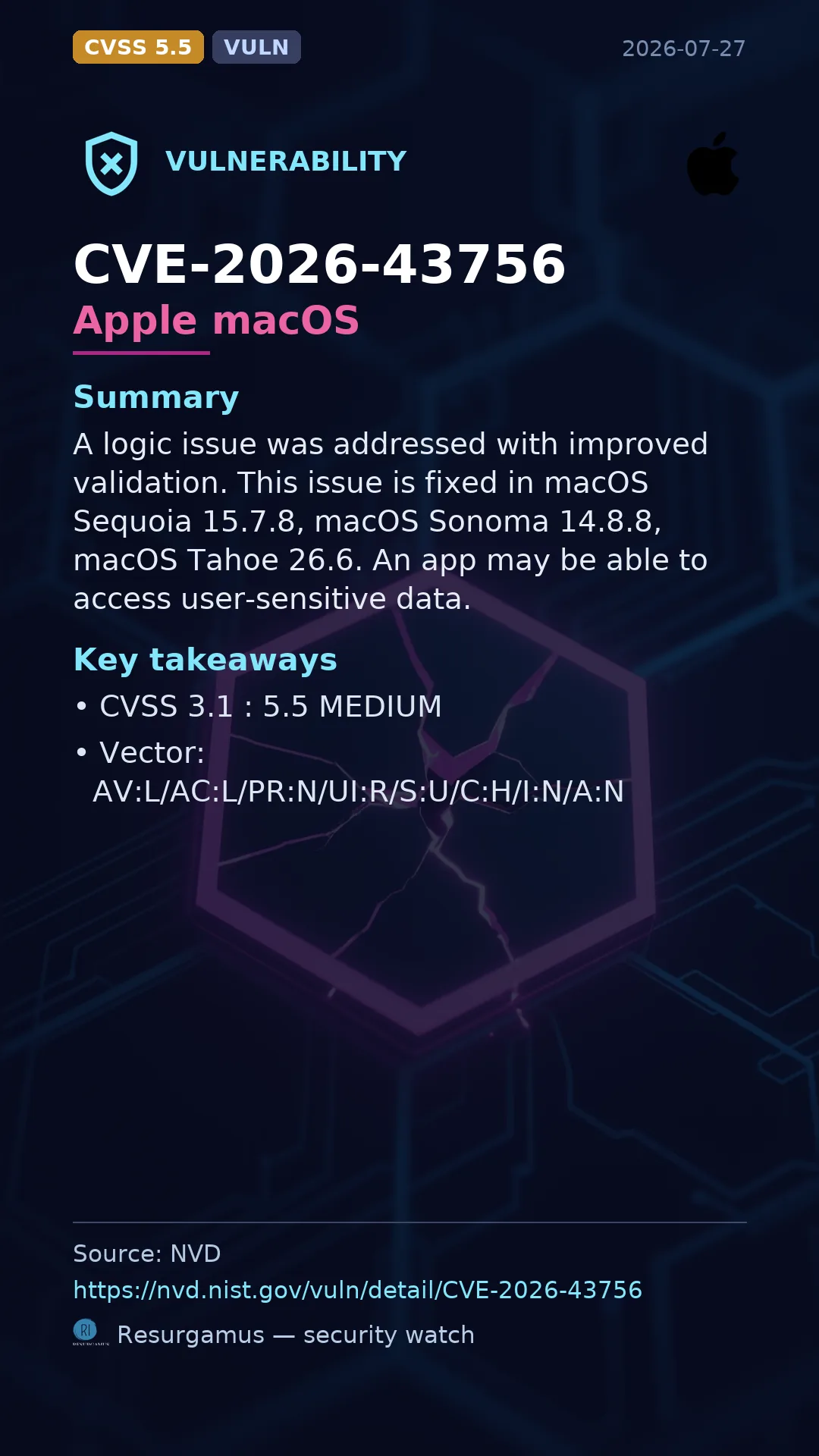 CVE-2026-43756 Apple macOS Vulnerability