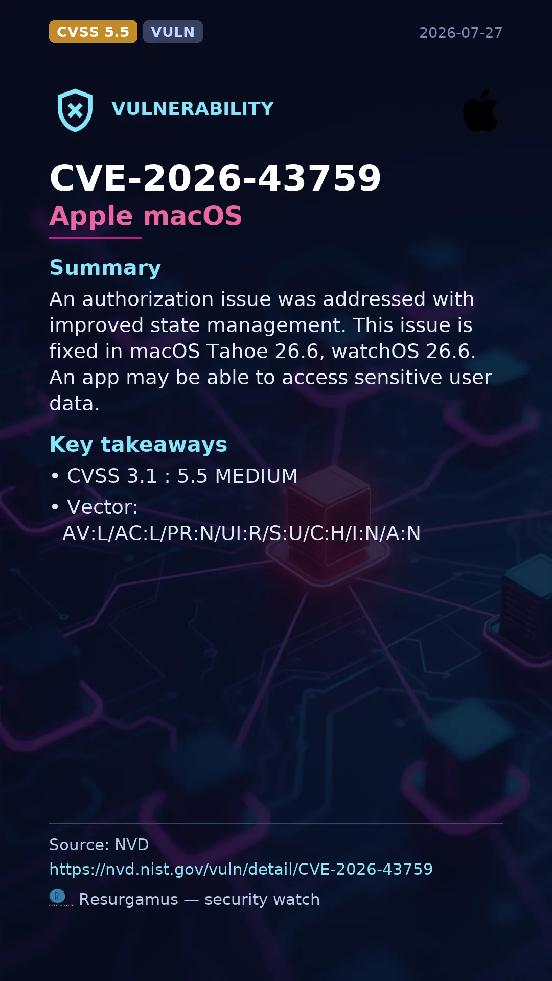 CVE-2026-43759 Apple macOS Vulnerability