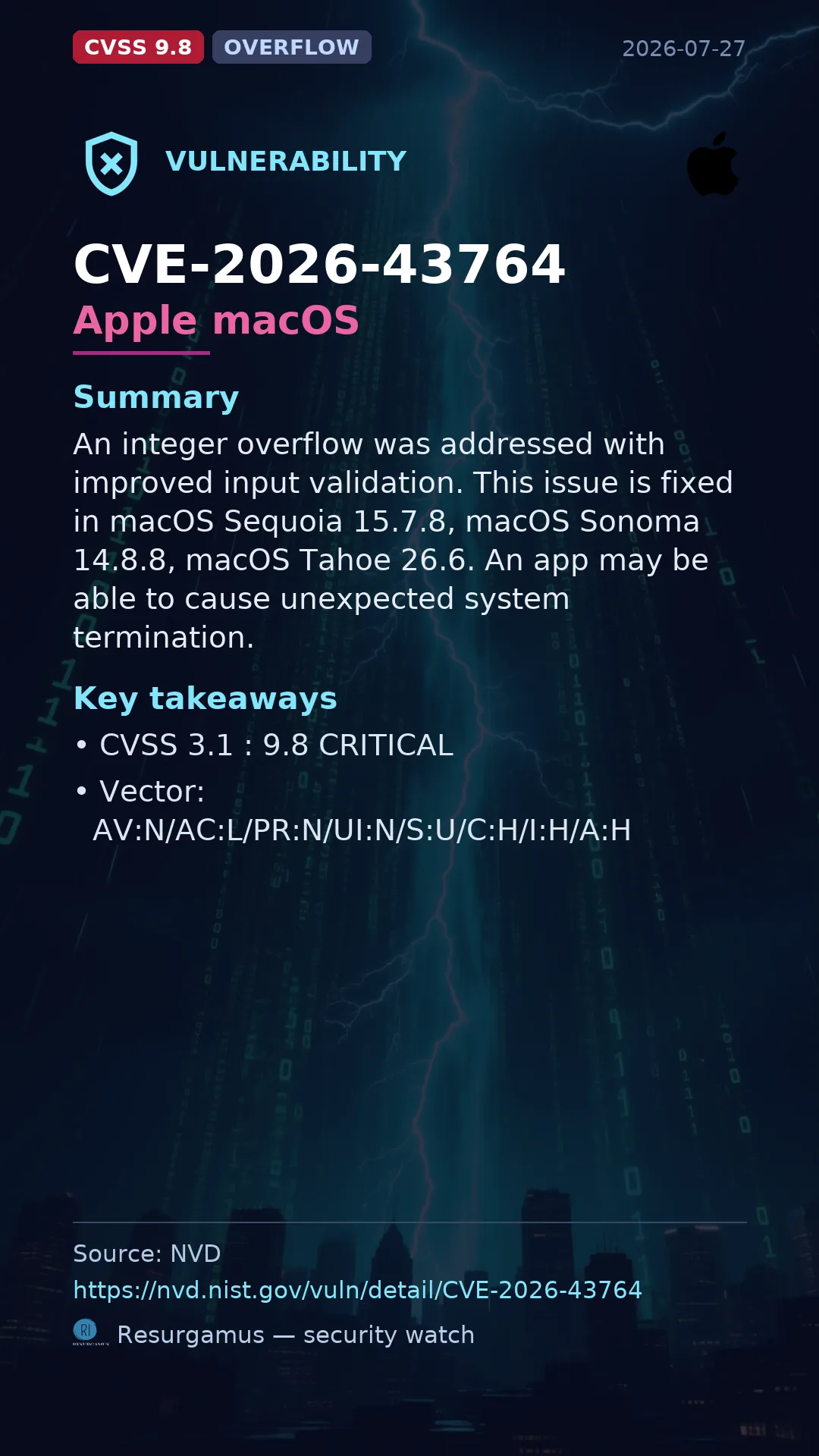 CVE-2026-43764 Apple macOS Vulnerability