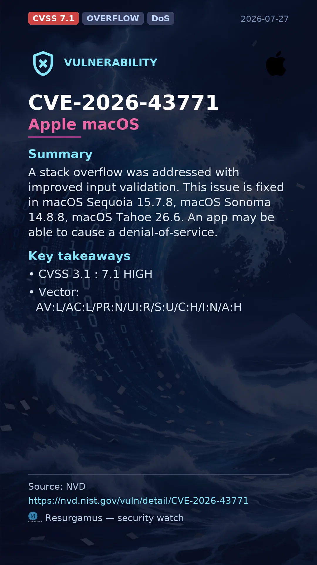 CVE-2026-43771 Apple macOS Vulnerability