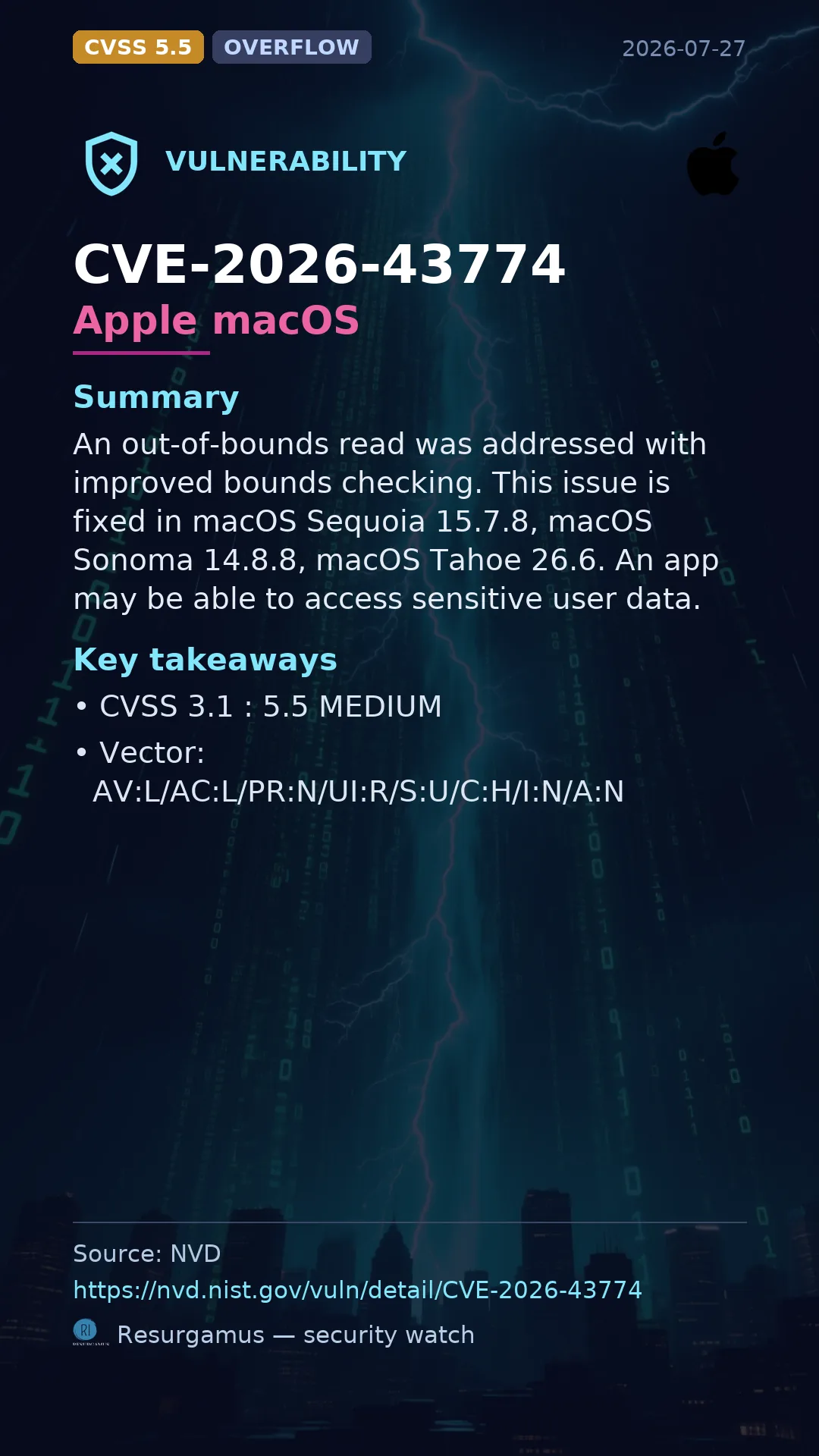CVE-2026-43774 Apple macOS Vulnerability