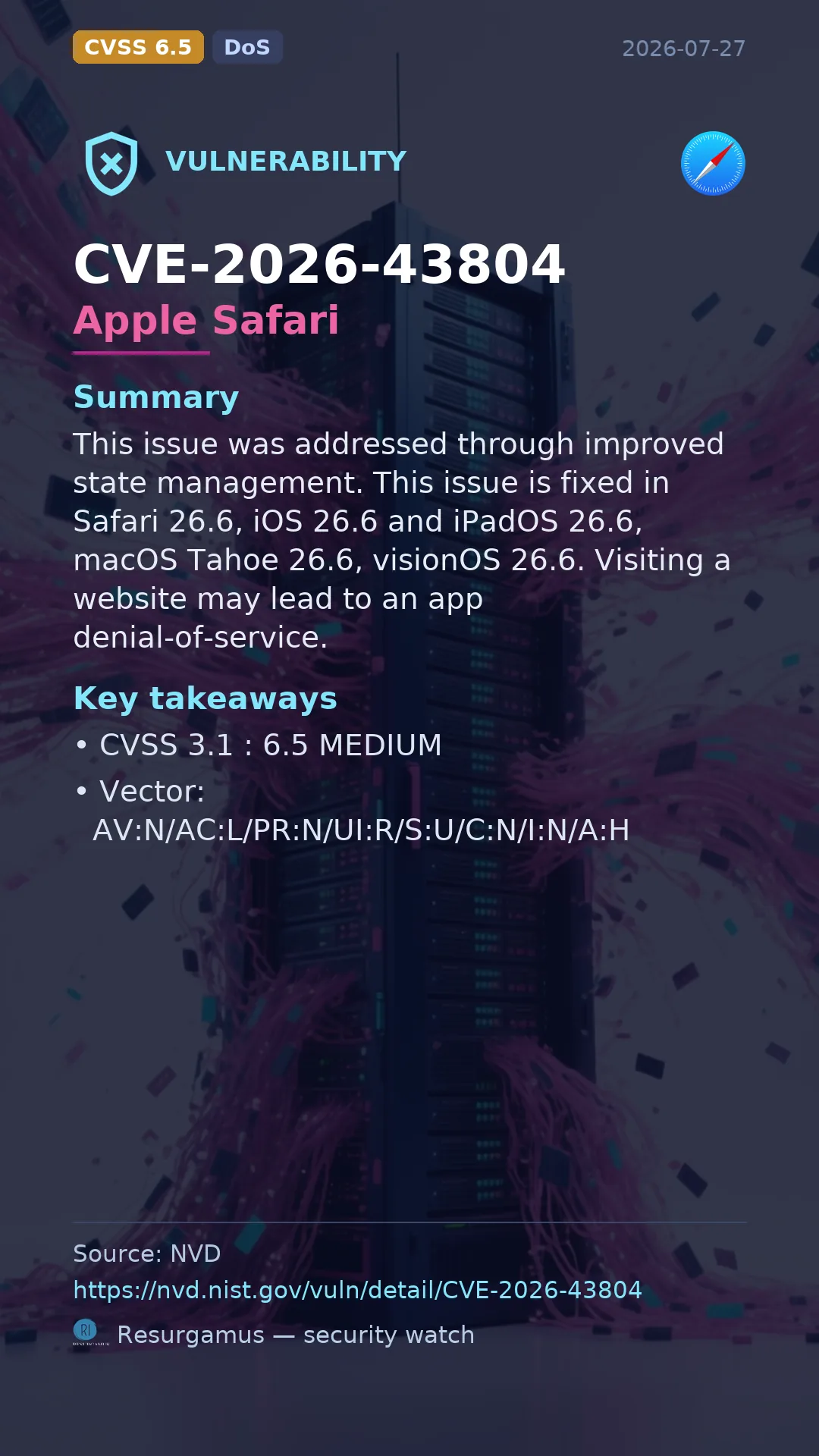 CVE-2026-43804 Apple Safari Vulnerability