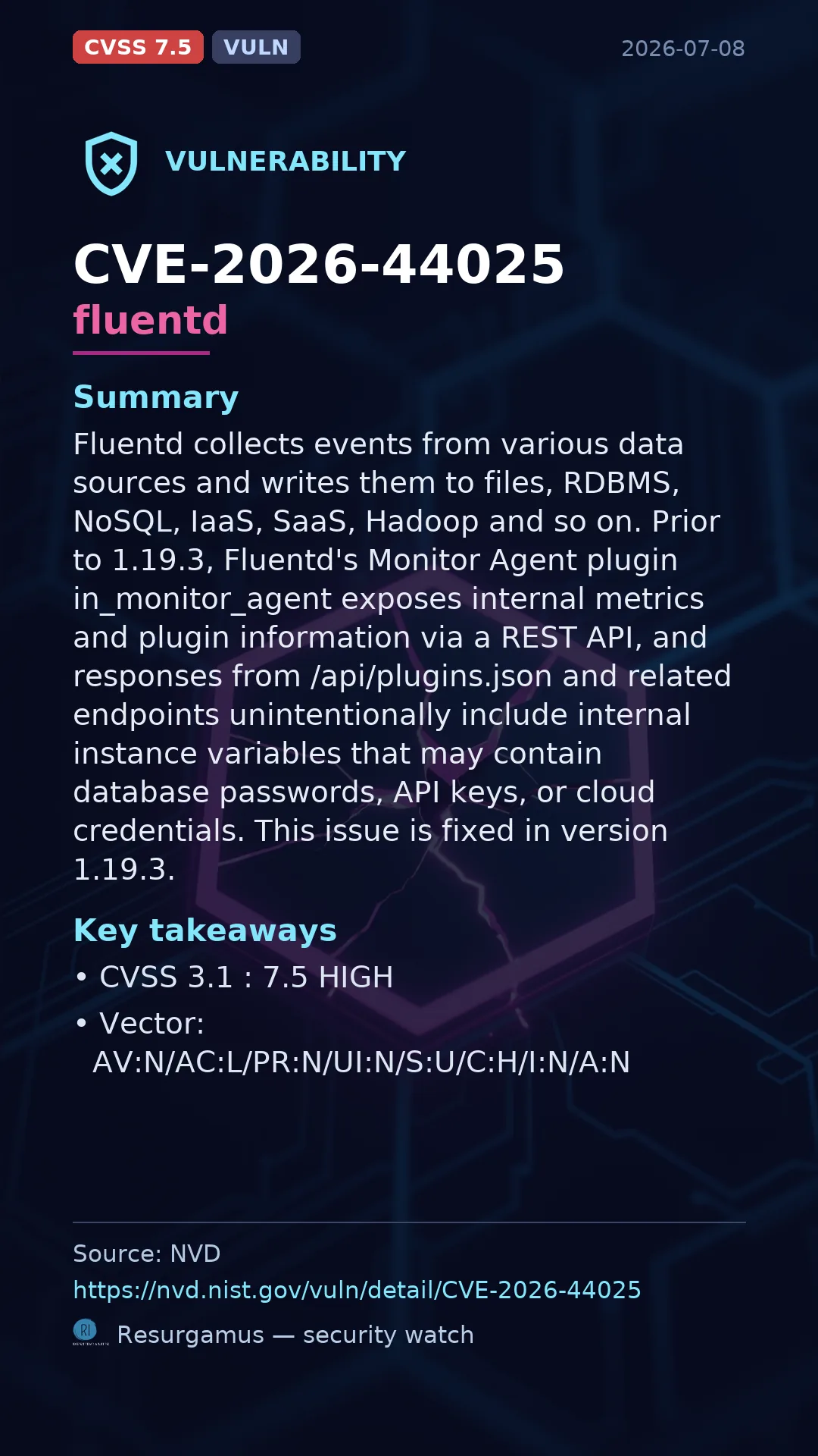 CVE-2026-44025 fluentd Vulnerability