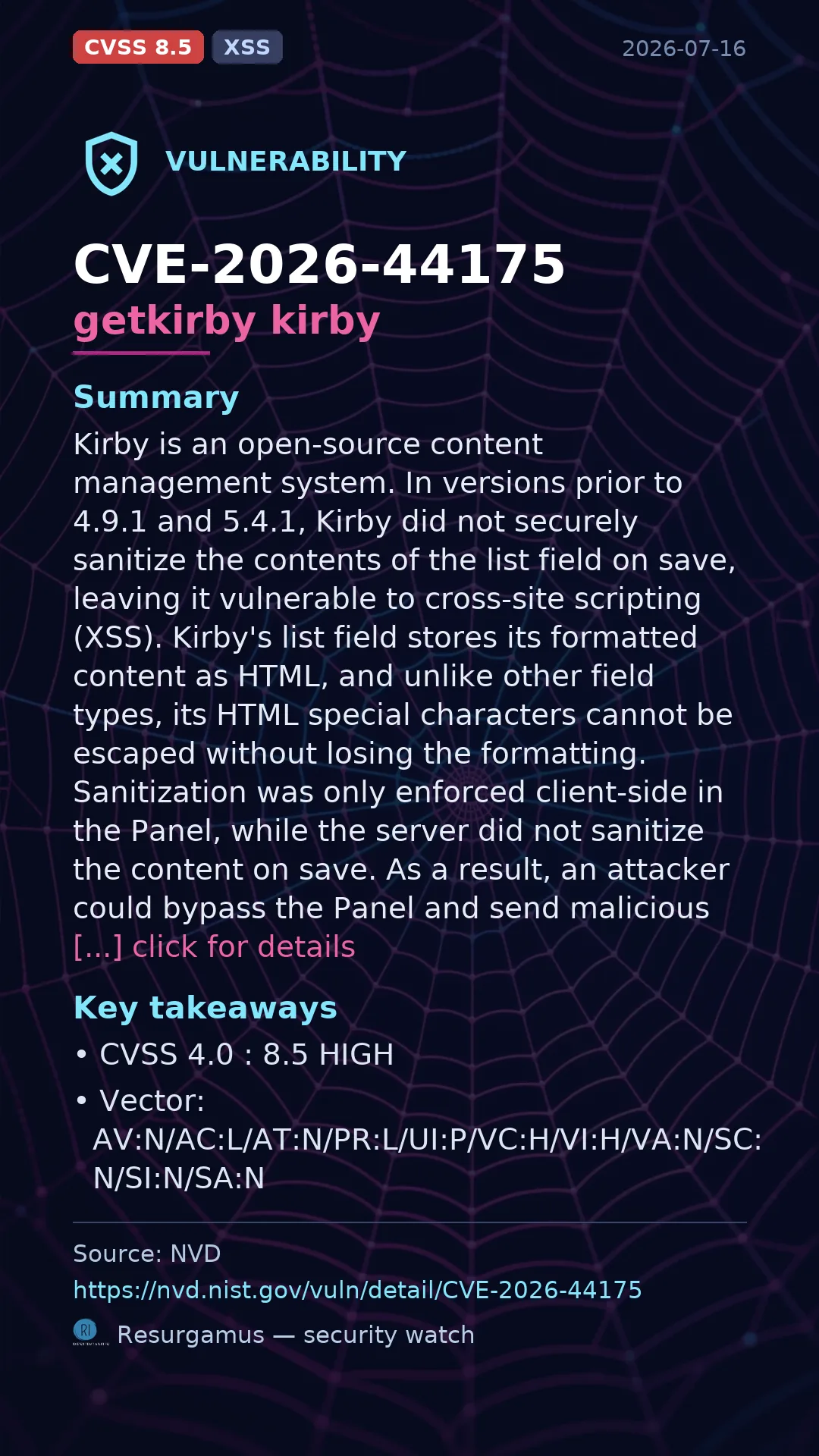 CVE-2026-44175 getkirby kirby Vulnerability
