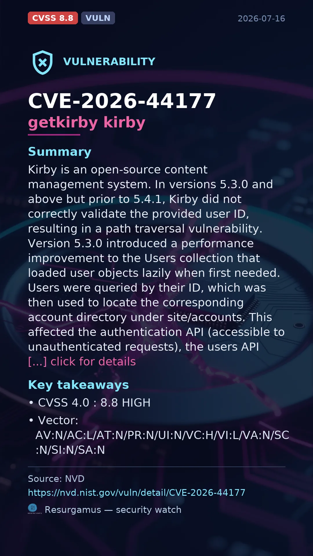 CVE-2026-44177 getkirby kirby Vulnerability