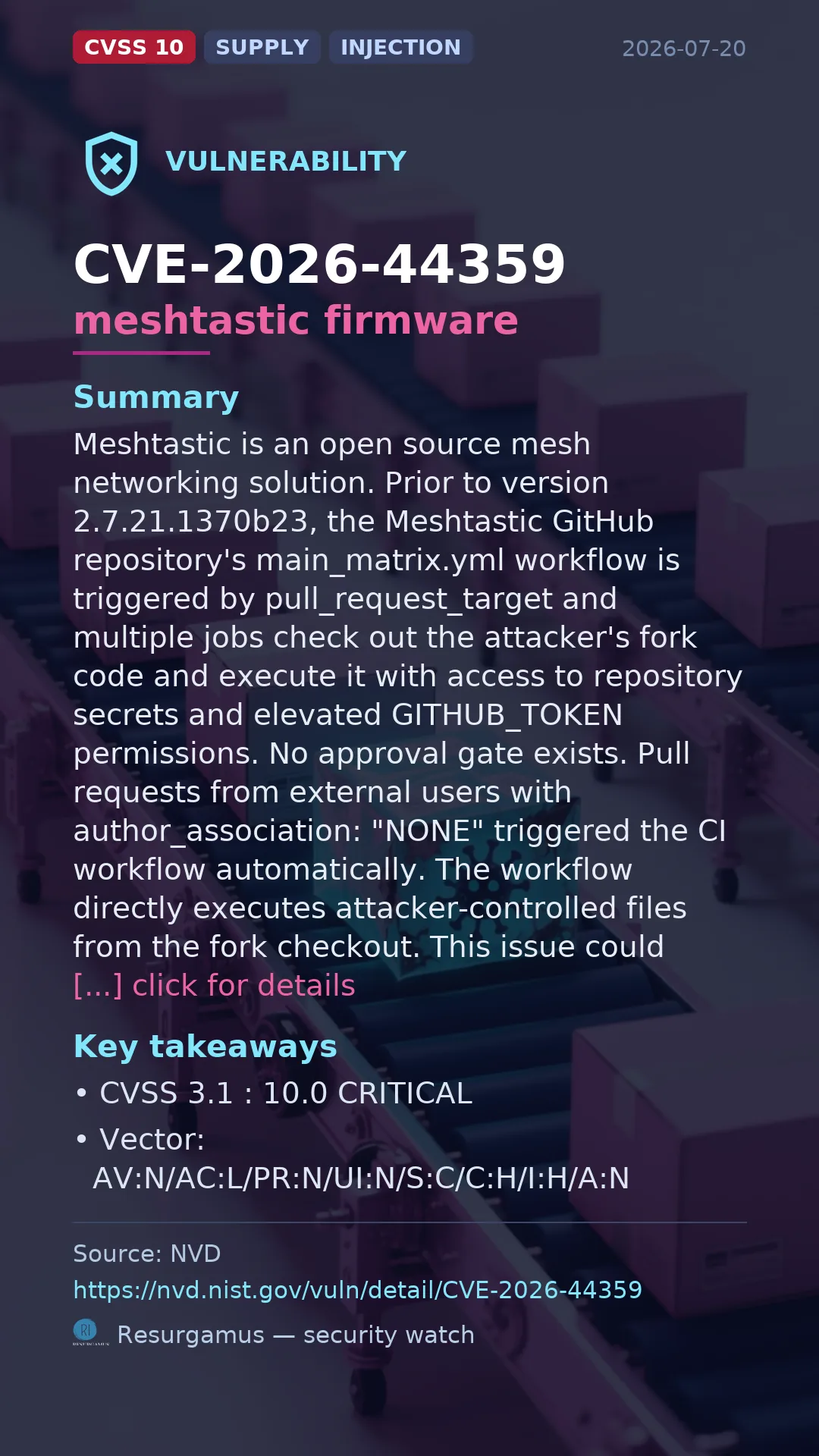 CVE-2026-44359 meshtastic firmware Vulnerability